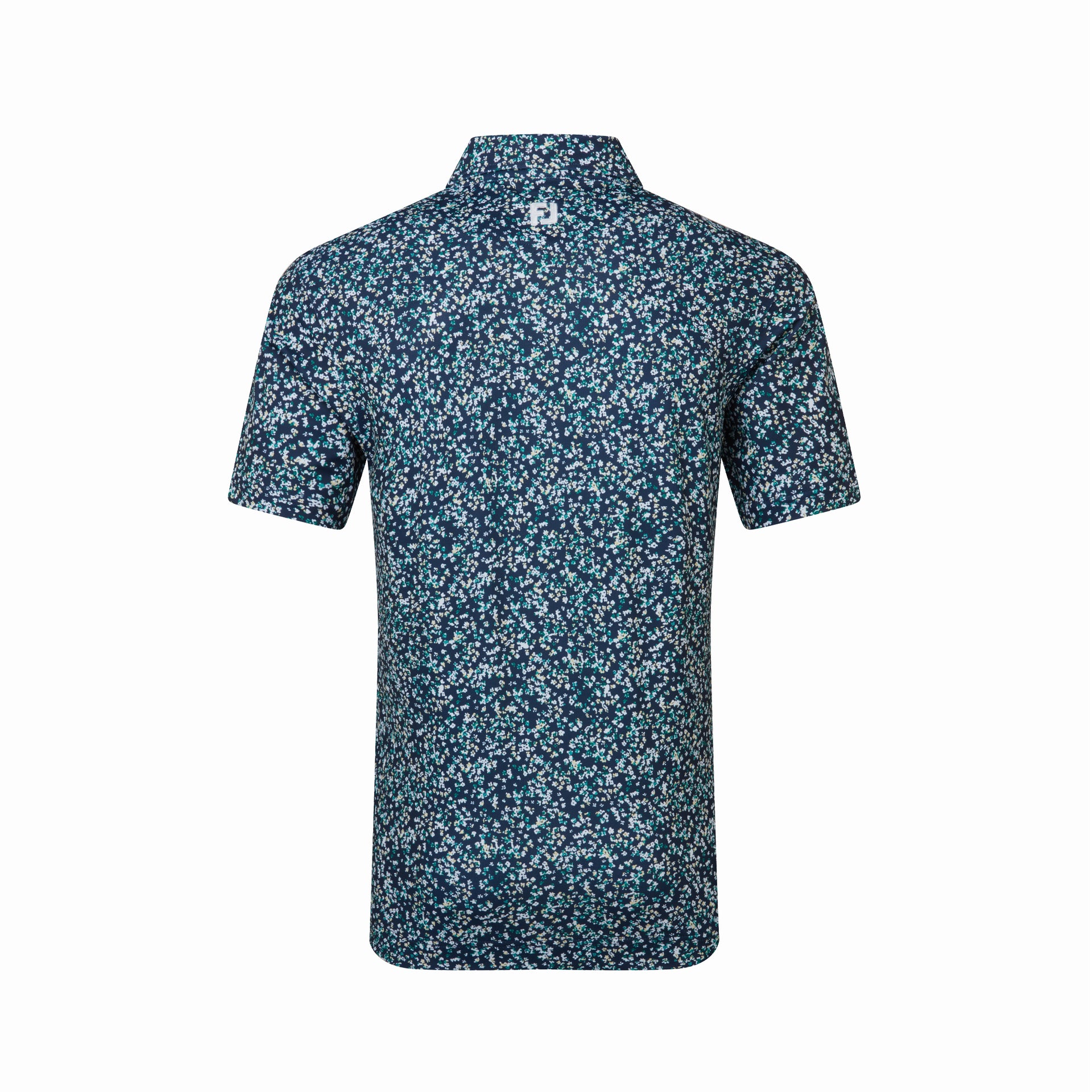 WATERCOLOUR FLORAL PRINT PIQUE NAVY / SUNSHINE / FIELD GREEN