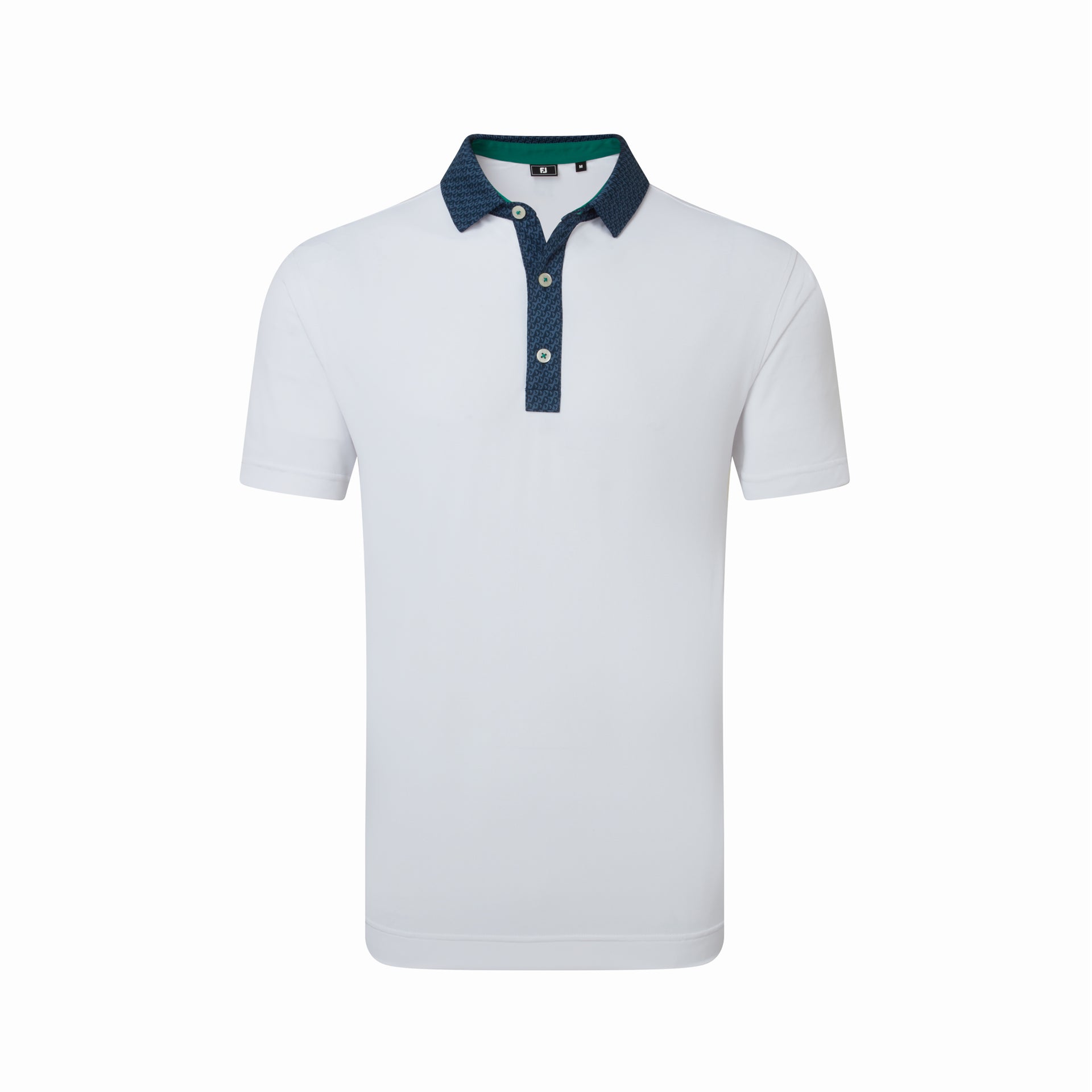 STAR GEO TRIM PIQUE WHITE / NAVY