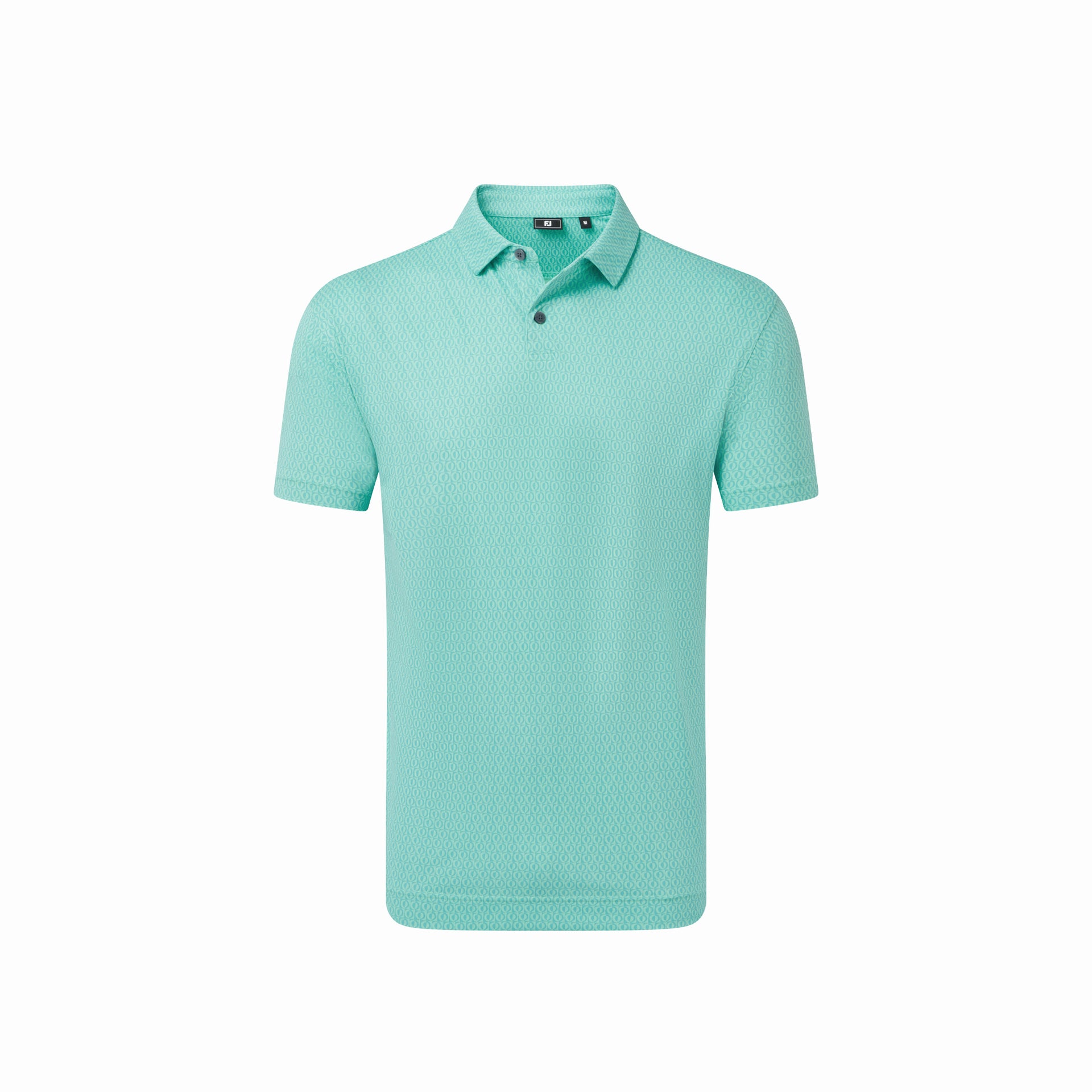 FJ MODERNIST GEO PIQUE BLUE REEF/SEA GLASS