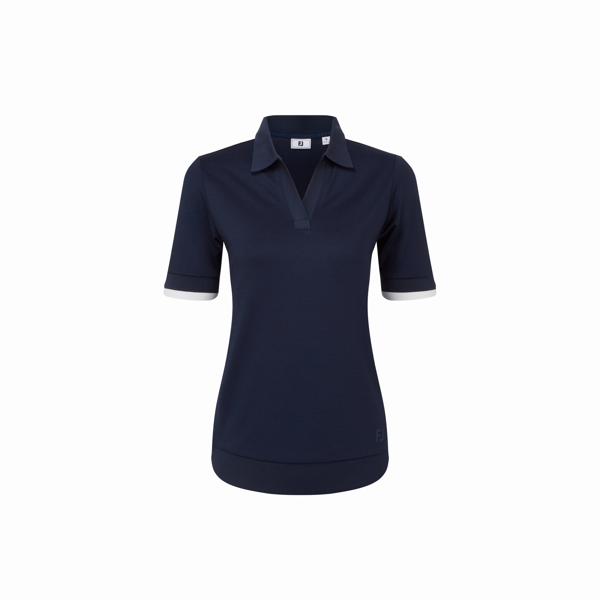 TEXTURE KNIT POLO NAVY / WHITE