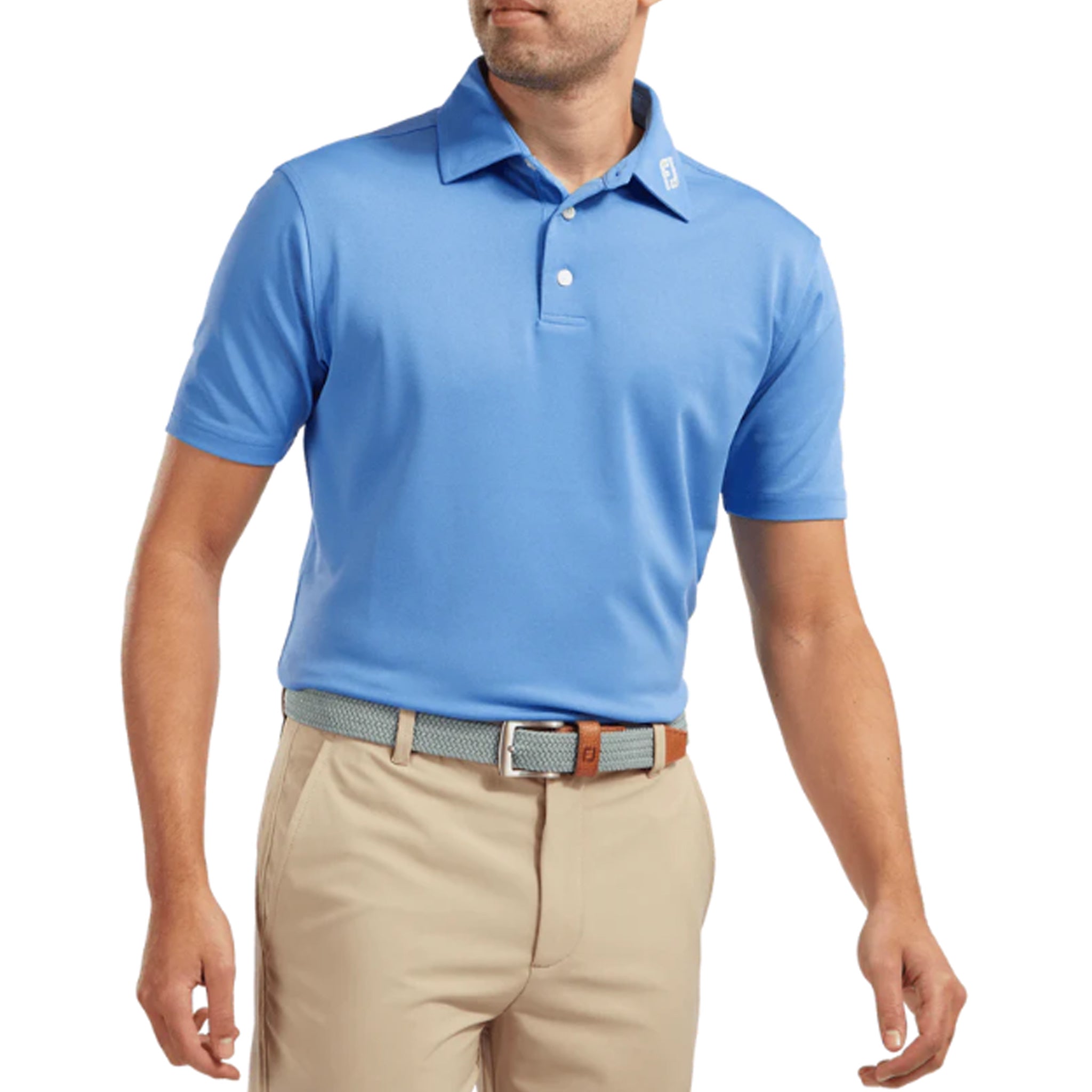 FJ STRETCH PIQUE SOLID SHIRT ATHLETIC FIT LIGHT BLUE S