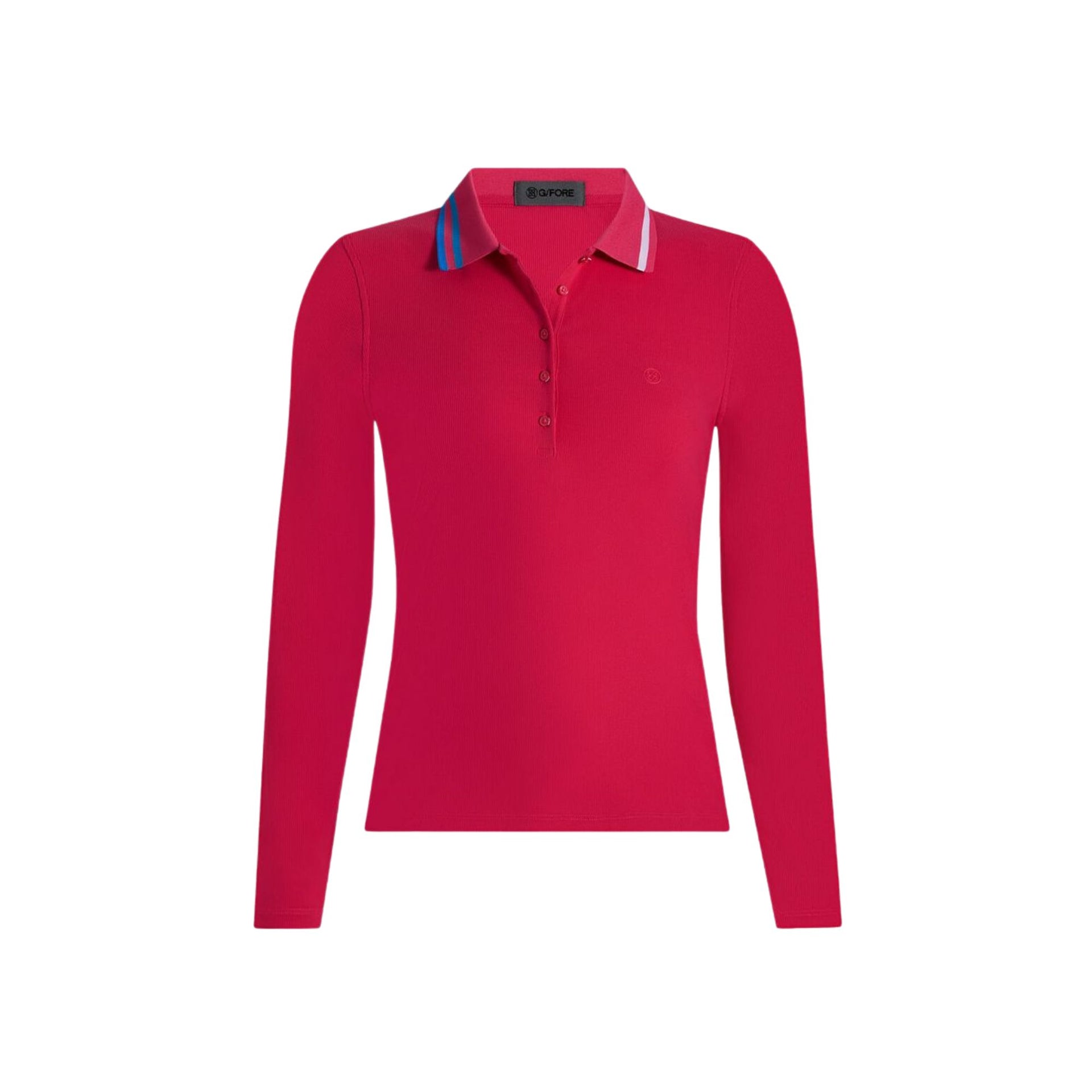 G4 RIBBED TECH NYLON LONG SLEEVE POLO FRAMBOISE
