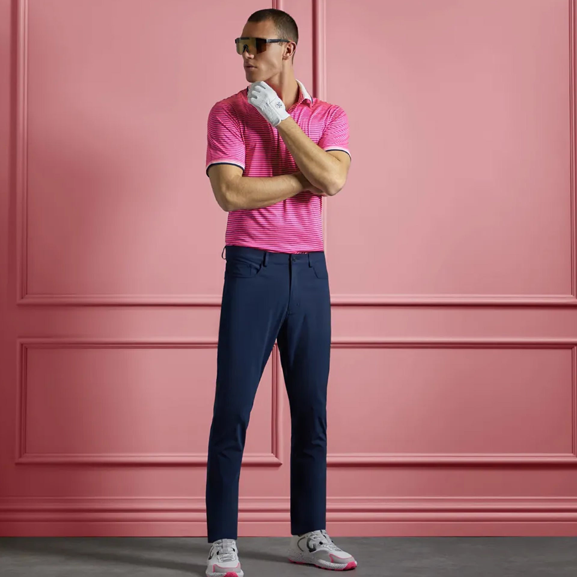 G4 CIRCLE GS TECH JERSEY POLO KNOCKOUT PINK / S