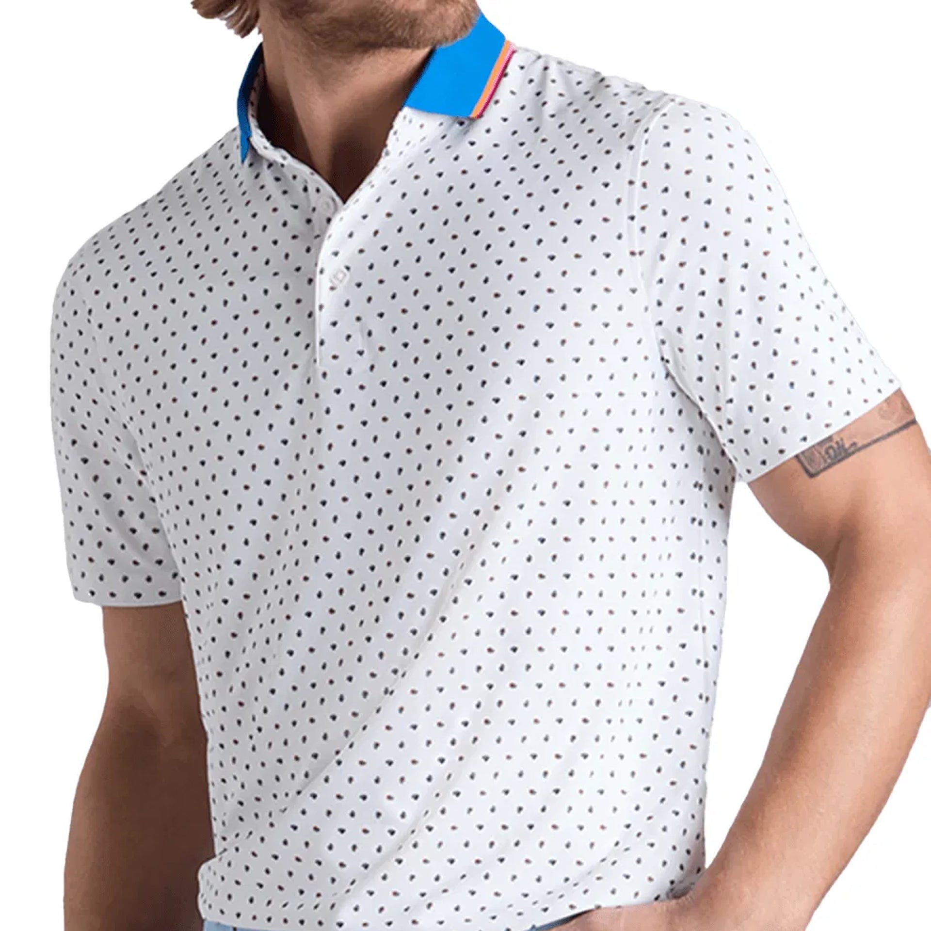 G4 DITSY FLORAL TECH PIQUE POLO SNOW / S
