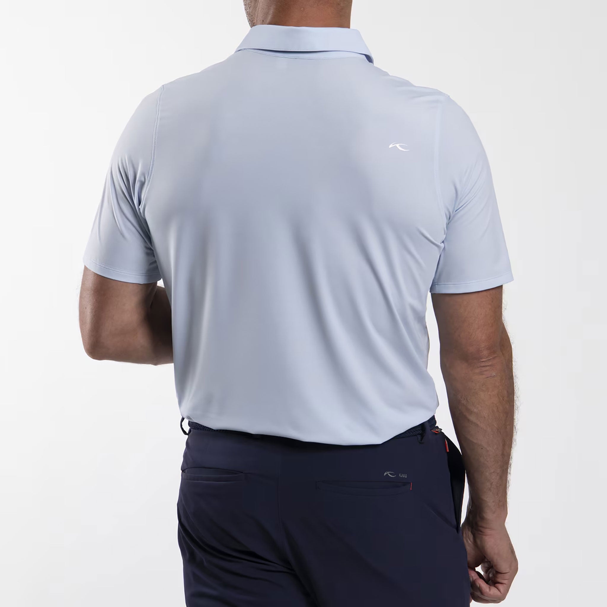 KJUS MENS ANDREWS COOLING POLO S/S POWDER BLUE/ATLANTA BLUE / 48