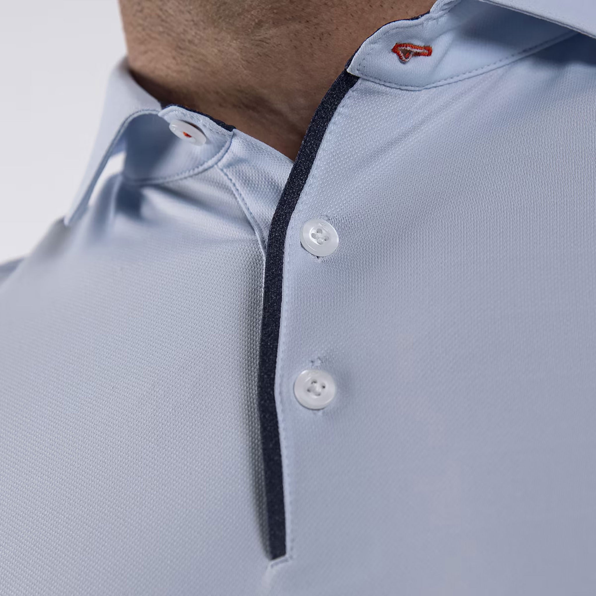 KJUS MENS ANDREWS COOLING POLO S/S POWDER BLUE/ATLANTA BLUE / 48