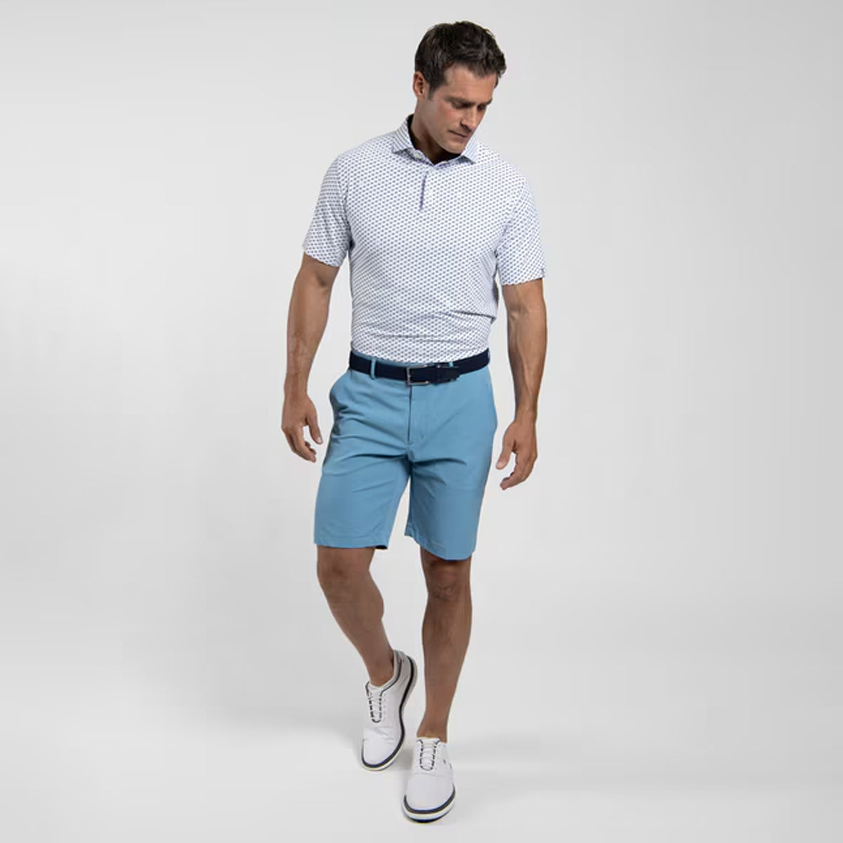 KJUS MEN GOLFER POLO WHITE/ATLANTA BLUE