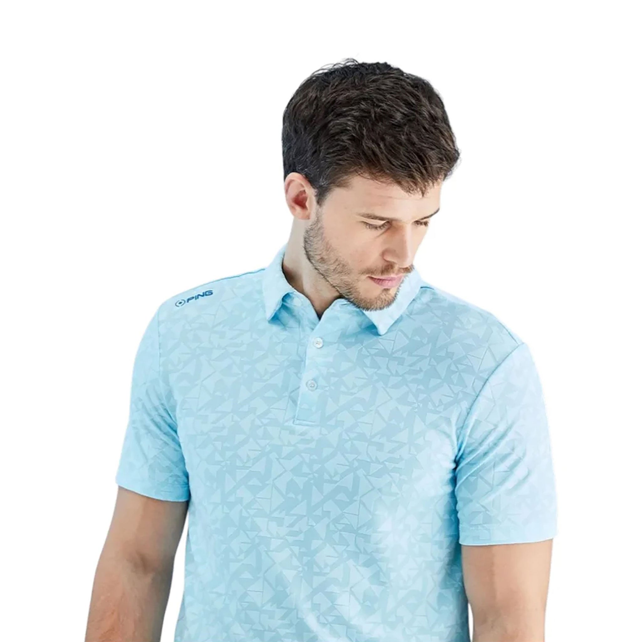 PING GEO-CAMO POLO L / CRYSTAL BLUE