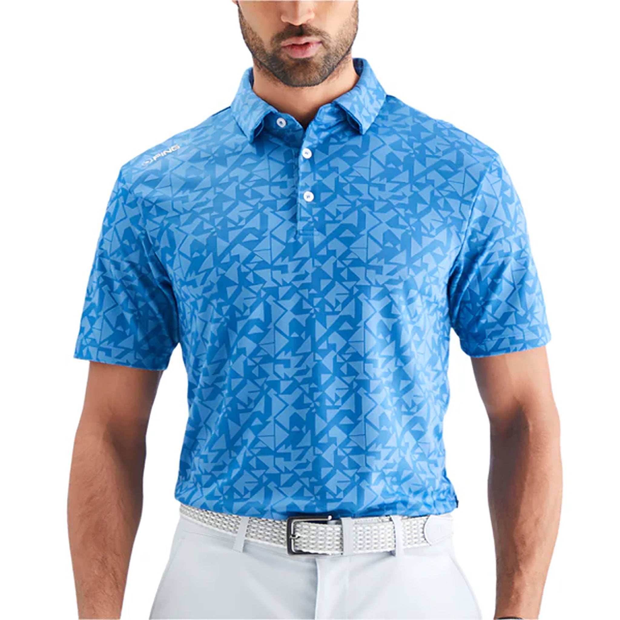 PING GEO-CAMO POLO L / TIDAL BLUE