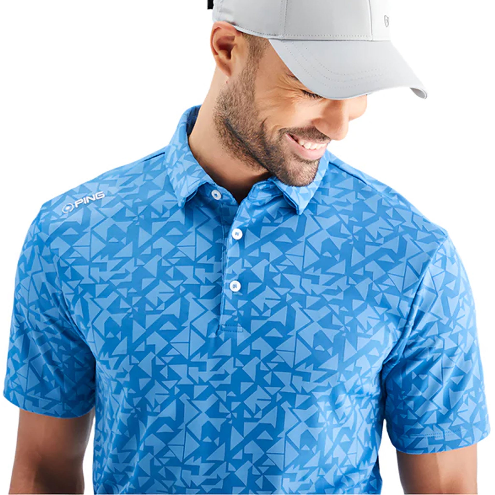 PING GEO-CAMO POLO L / TIDAL BLUE