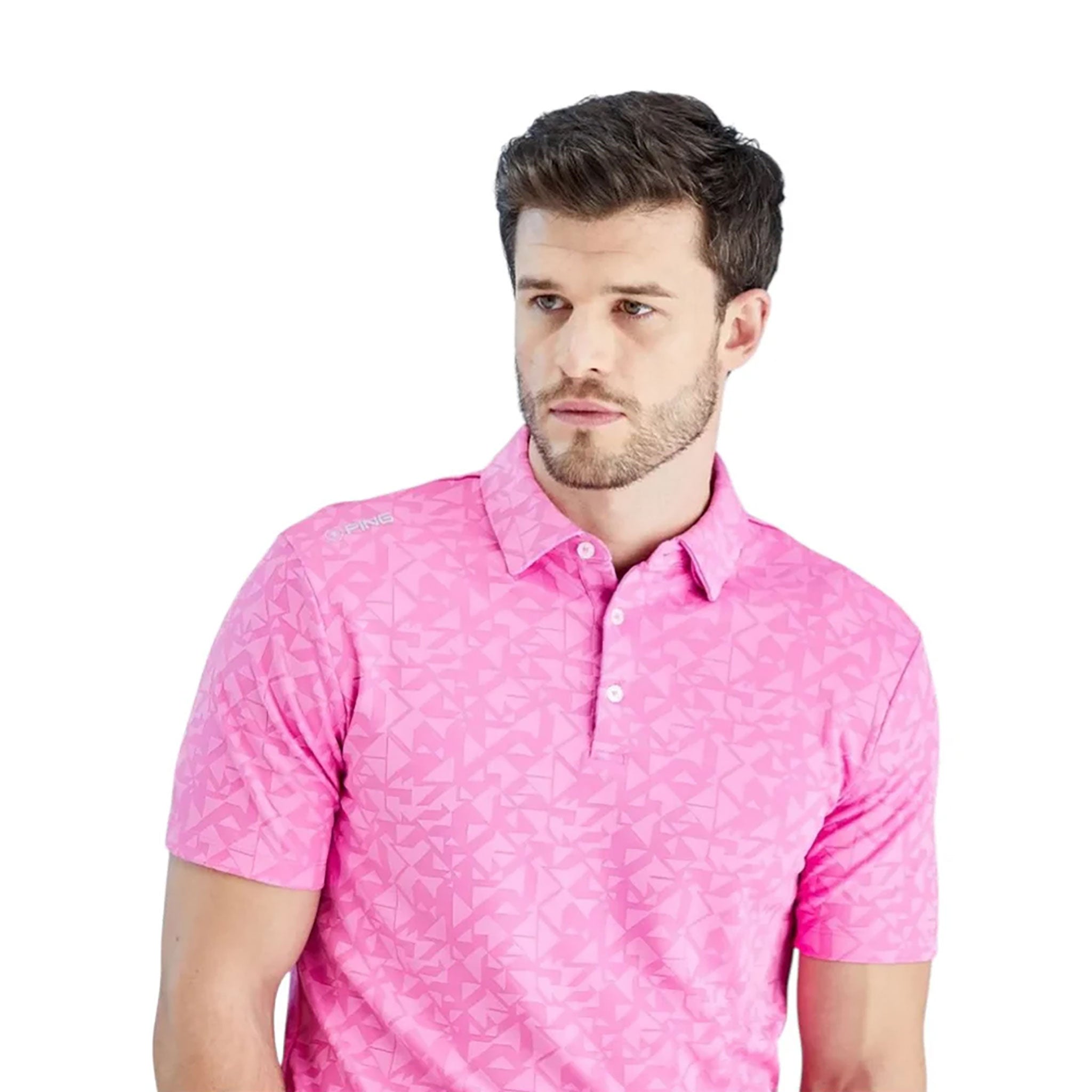 PING GEO-CAMO POLO L / ULTRA PINK