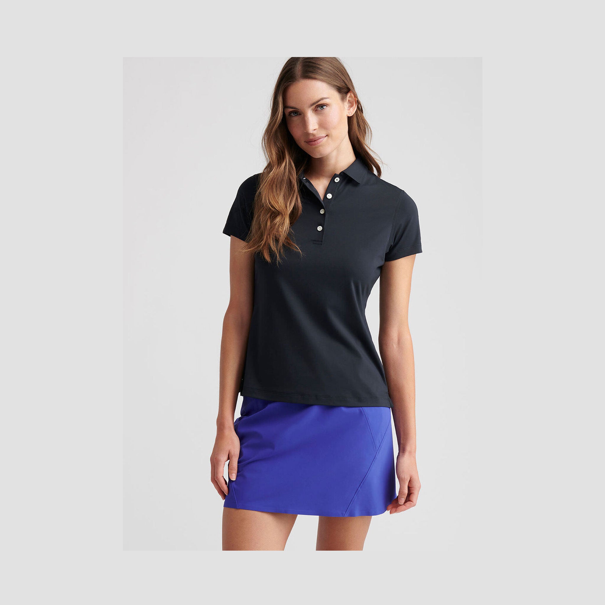 PM SHORT SLEEVE BUTTON POLO BLACK / L