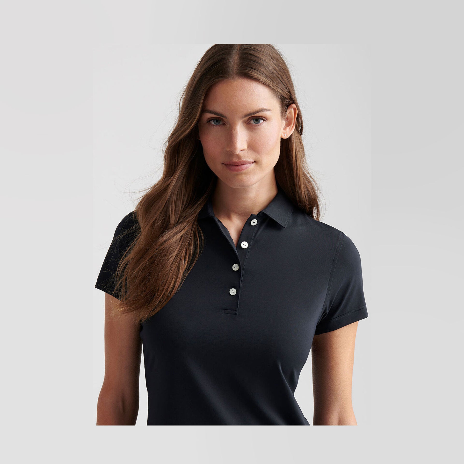 PM SHORT SLEEVE BUTTON POLO BLACK / L