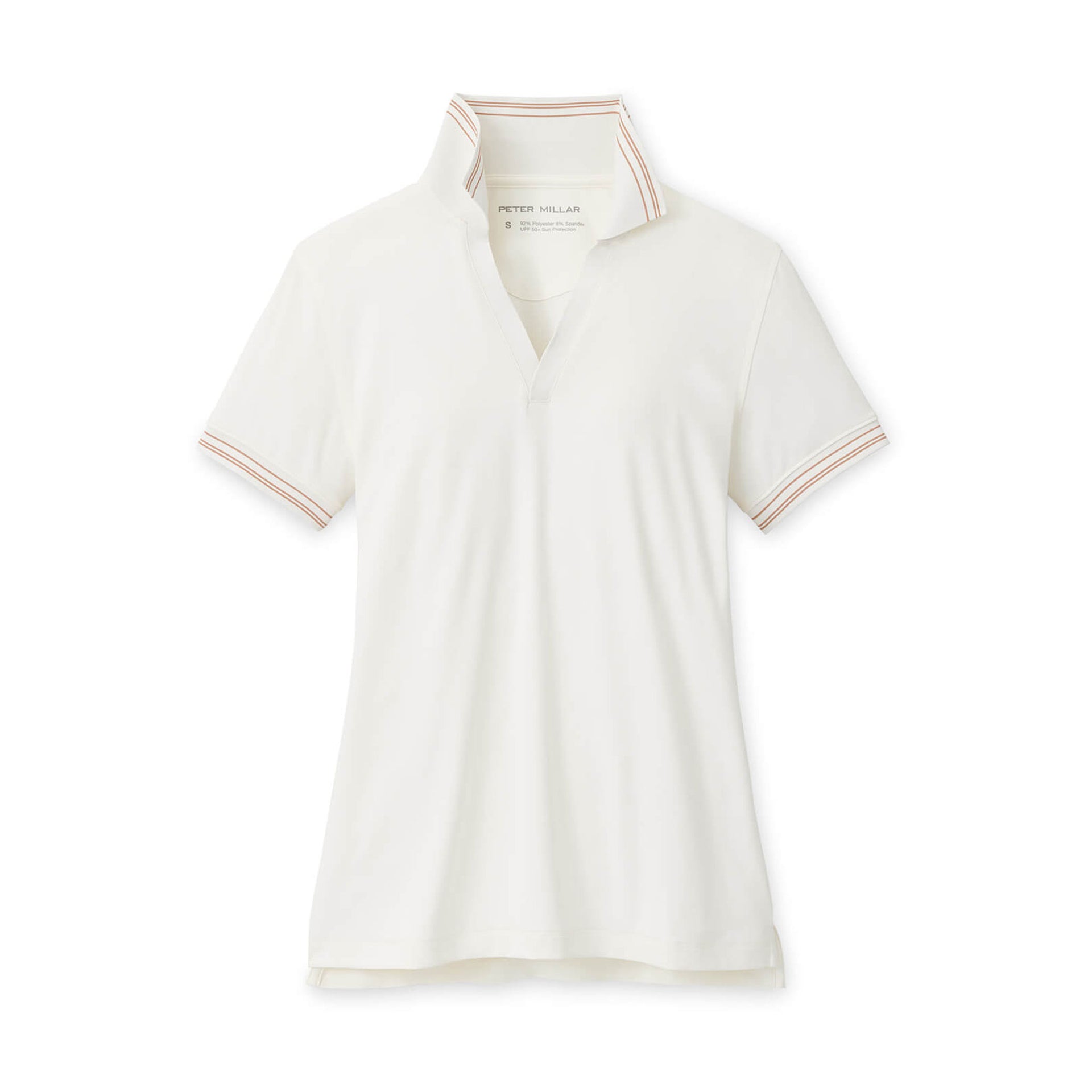 PM LADIES BETTY S/S DROP V POLO IVORY-CREAM / L