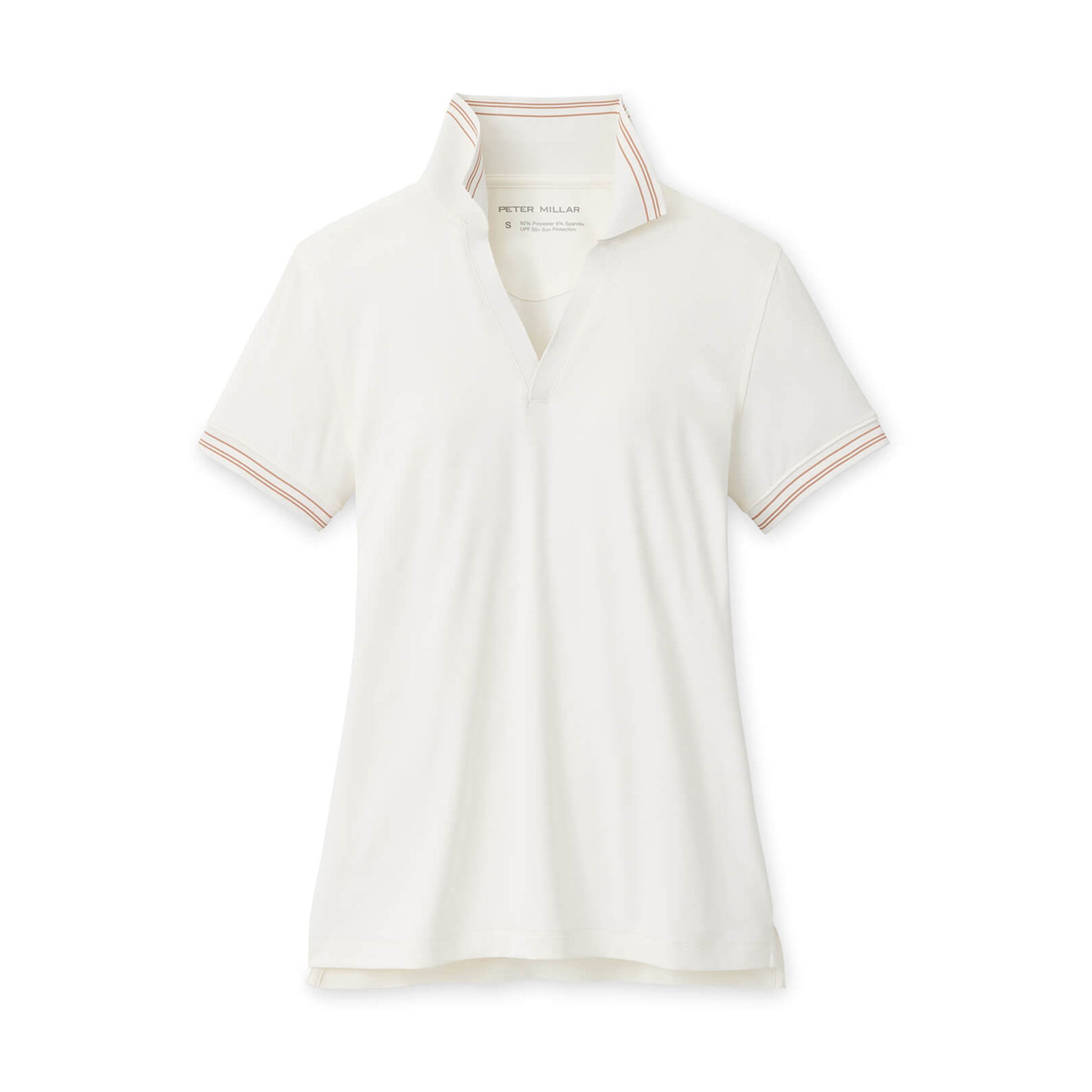 PM LADIES BETTY S/S DROP V POLO IVORY-CREAM / L