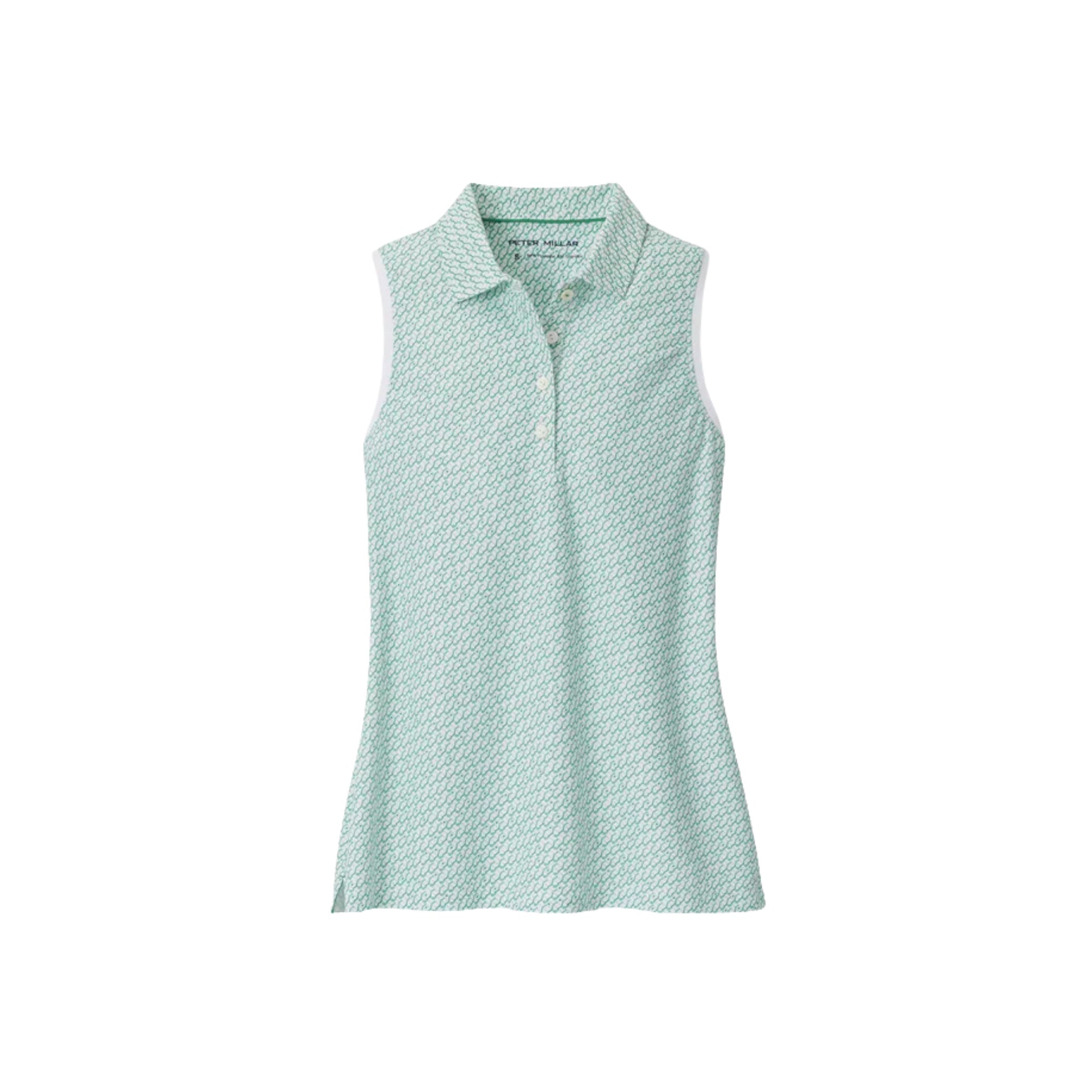 PM HOUSE OF CLUBS BANDED SPORT MESH SLEEVELESS BUTTON POLO