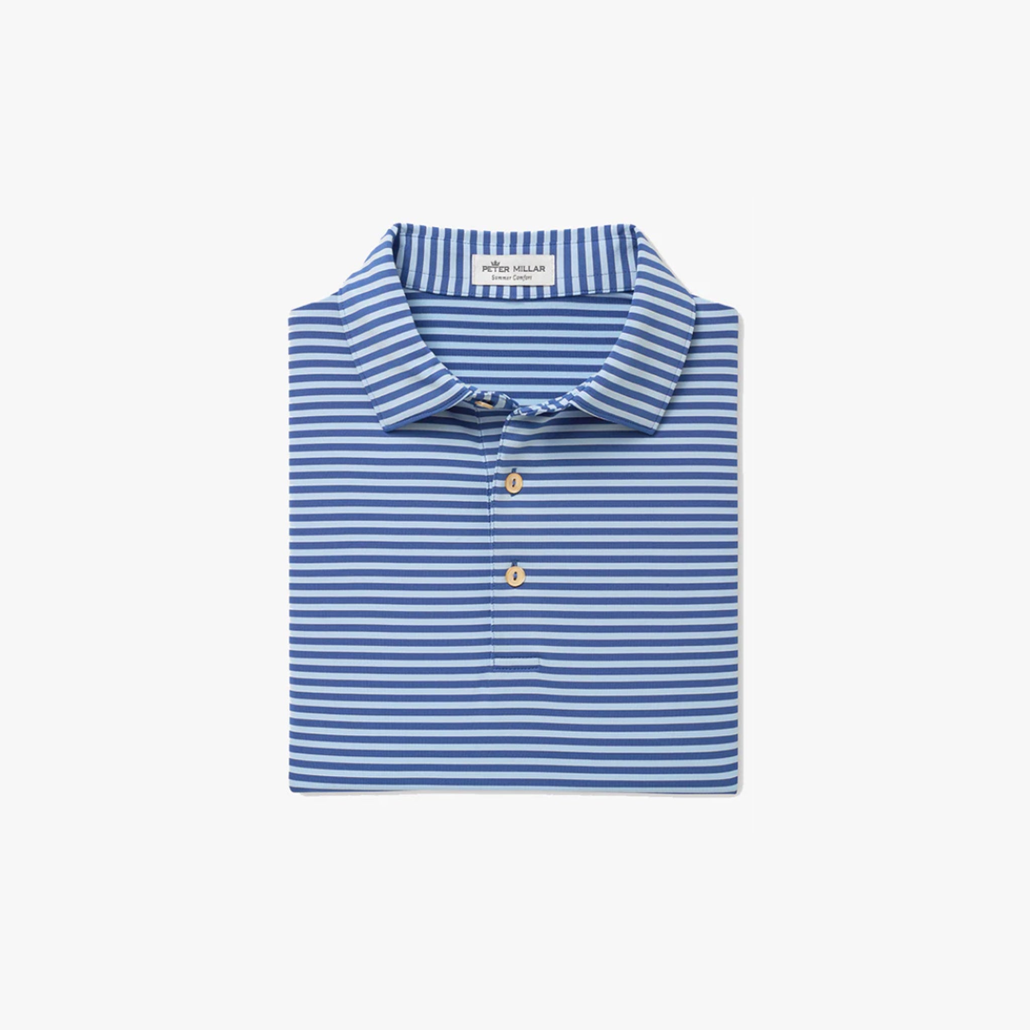 PM MENS STRIPE STRETCH JERSEY-SEAN COTTAGE BLUE / L