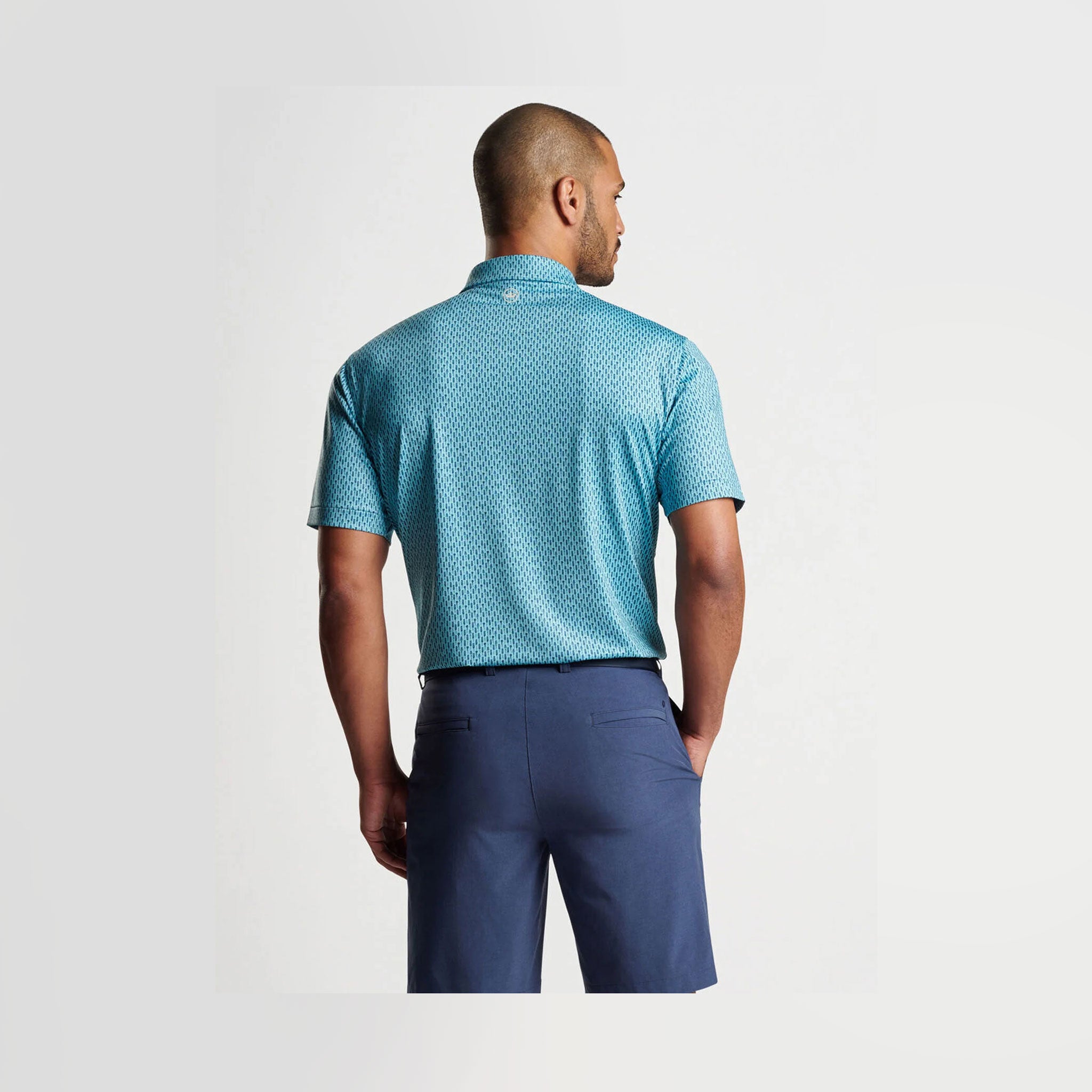 PM LAVENDER FIELDS PERFORMANCE JERSEY POLO CYAN / L