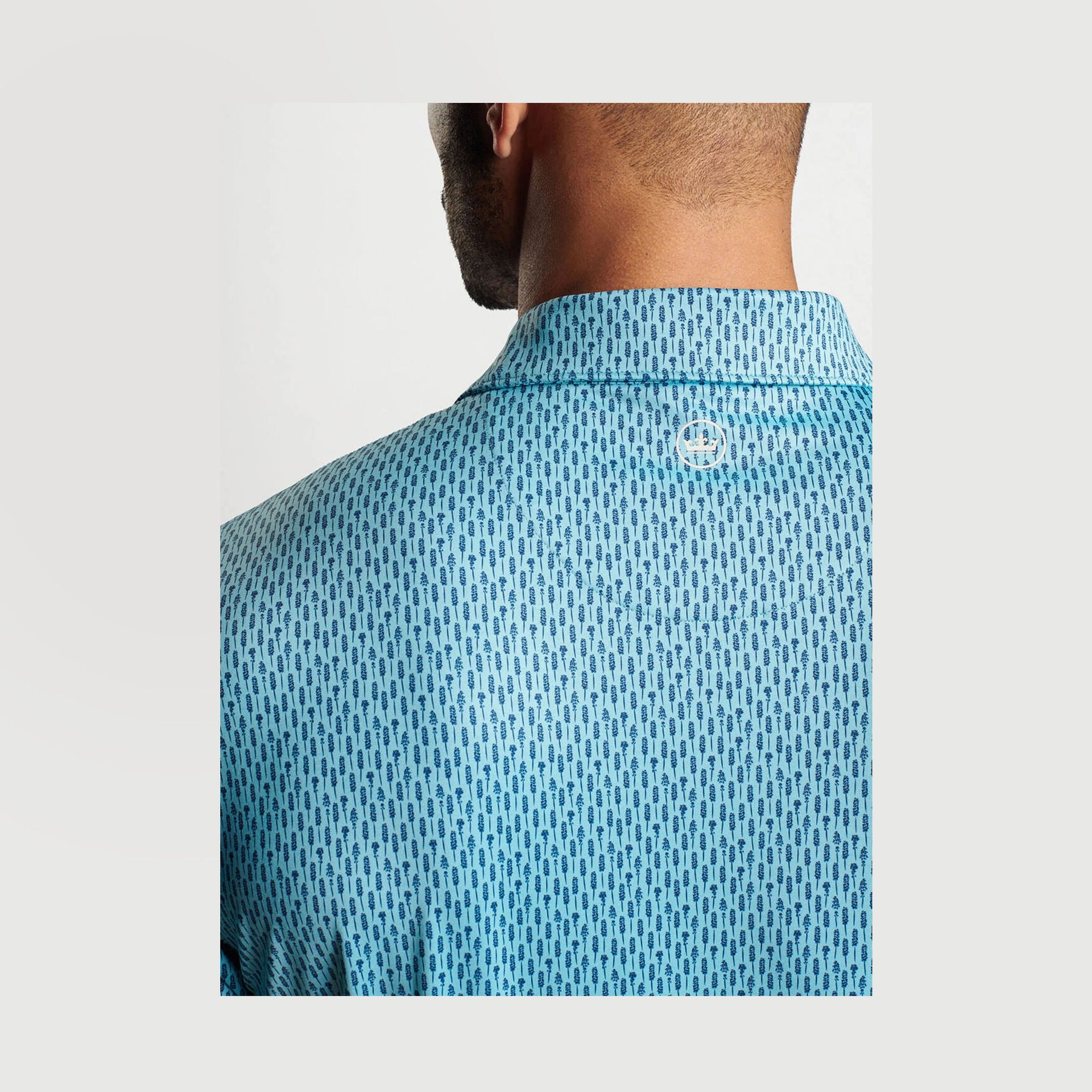 PM LAVENDER FIELDS PERFORMANCE JERSEY POLO CYAN / L