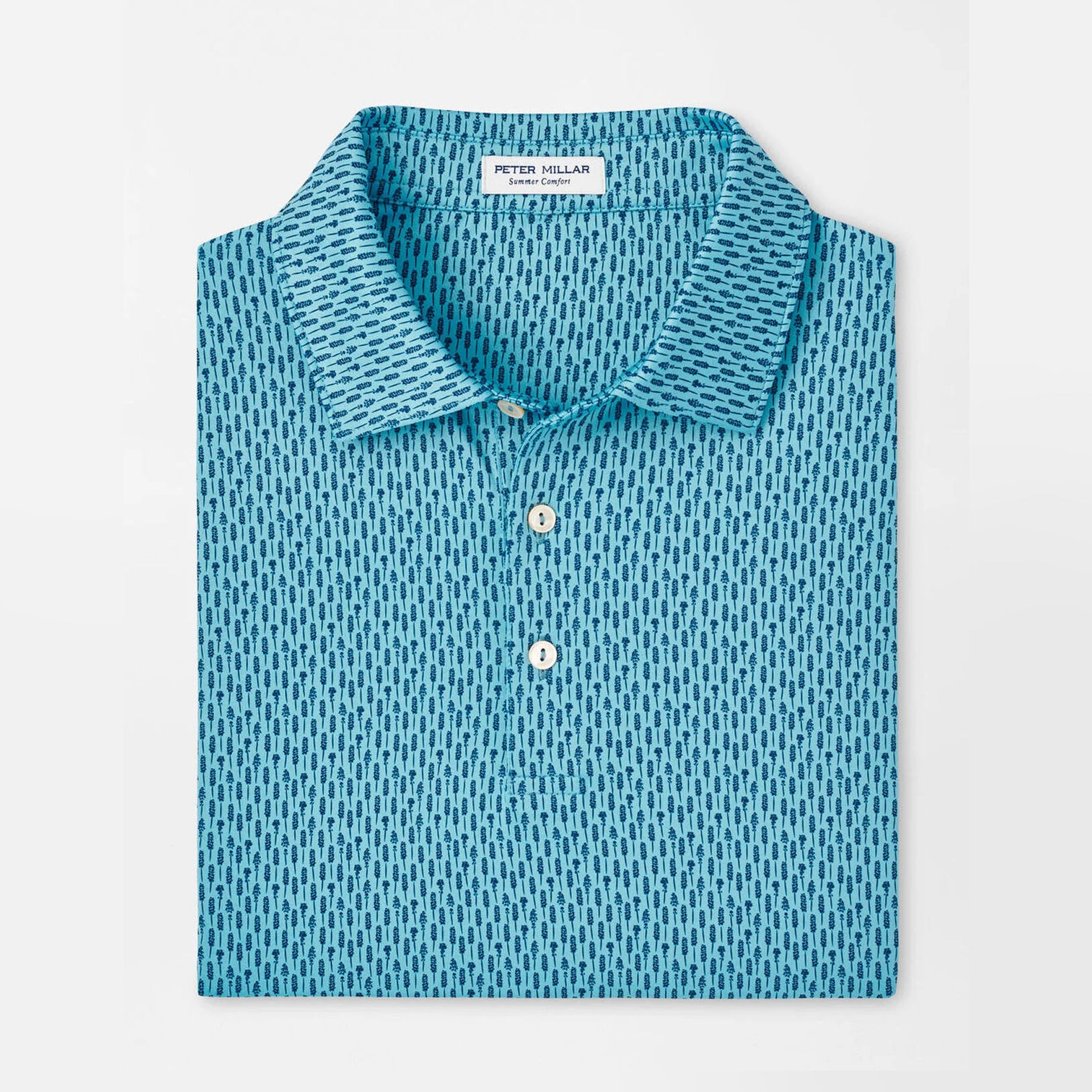 PM LAVENDER FIELDS PERFORMANCE JERSEY POLO CYAN / L