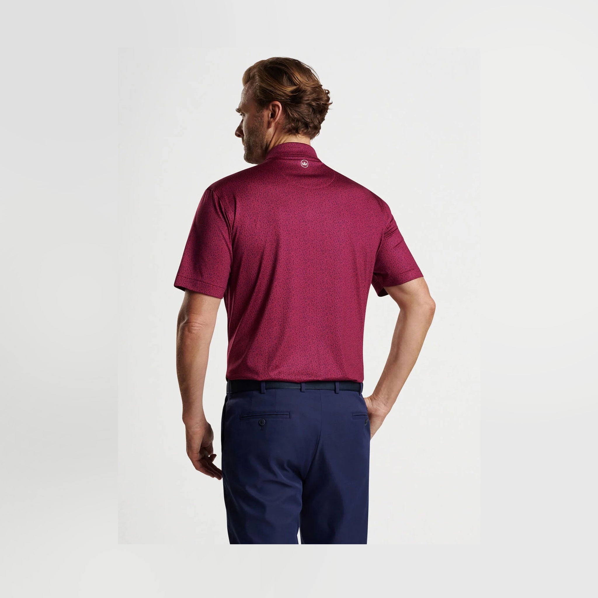 PM BEER GARDEN PERFORMANCE JERSEY POLO POMEGRANATE / L