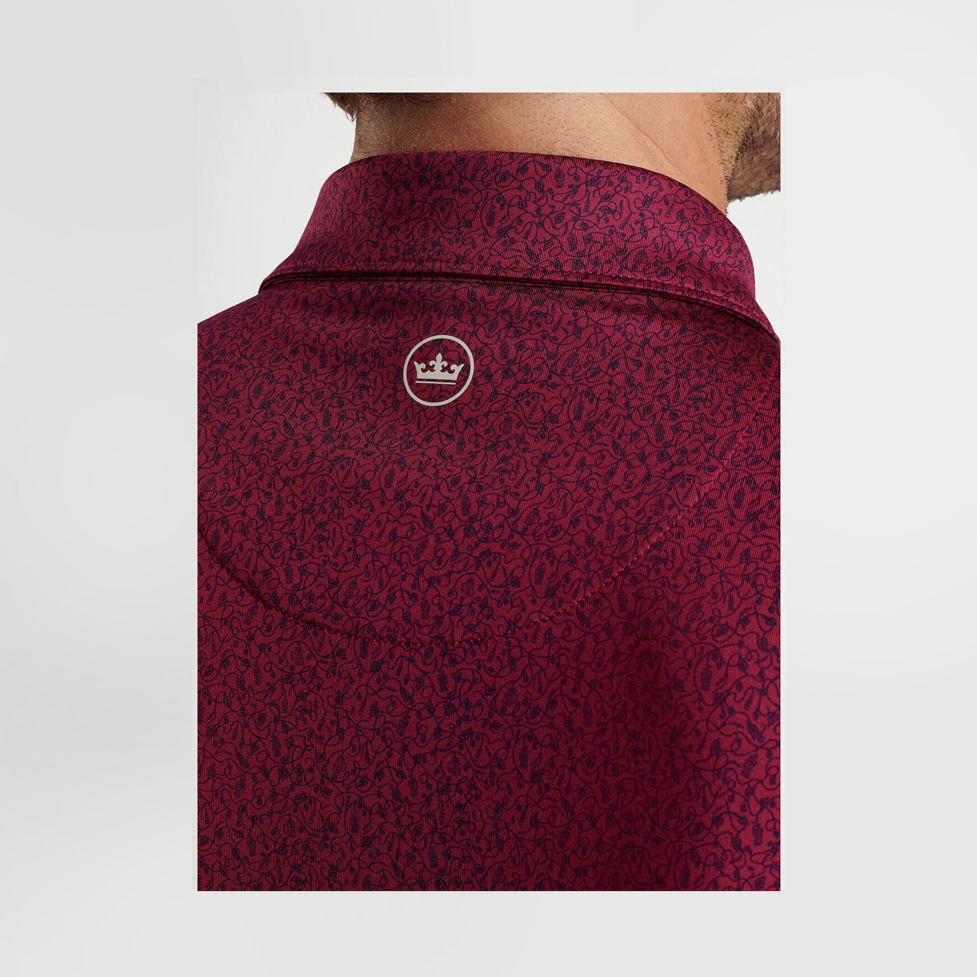 PM BEER GARDEN PERFORMANCE JERSEY POLO POMEGRANATE / L