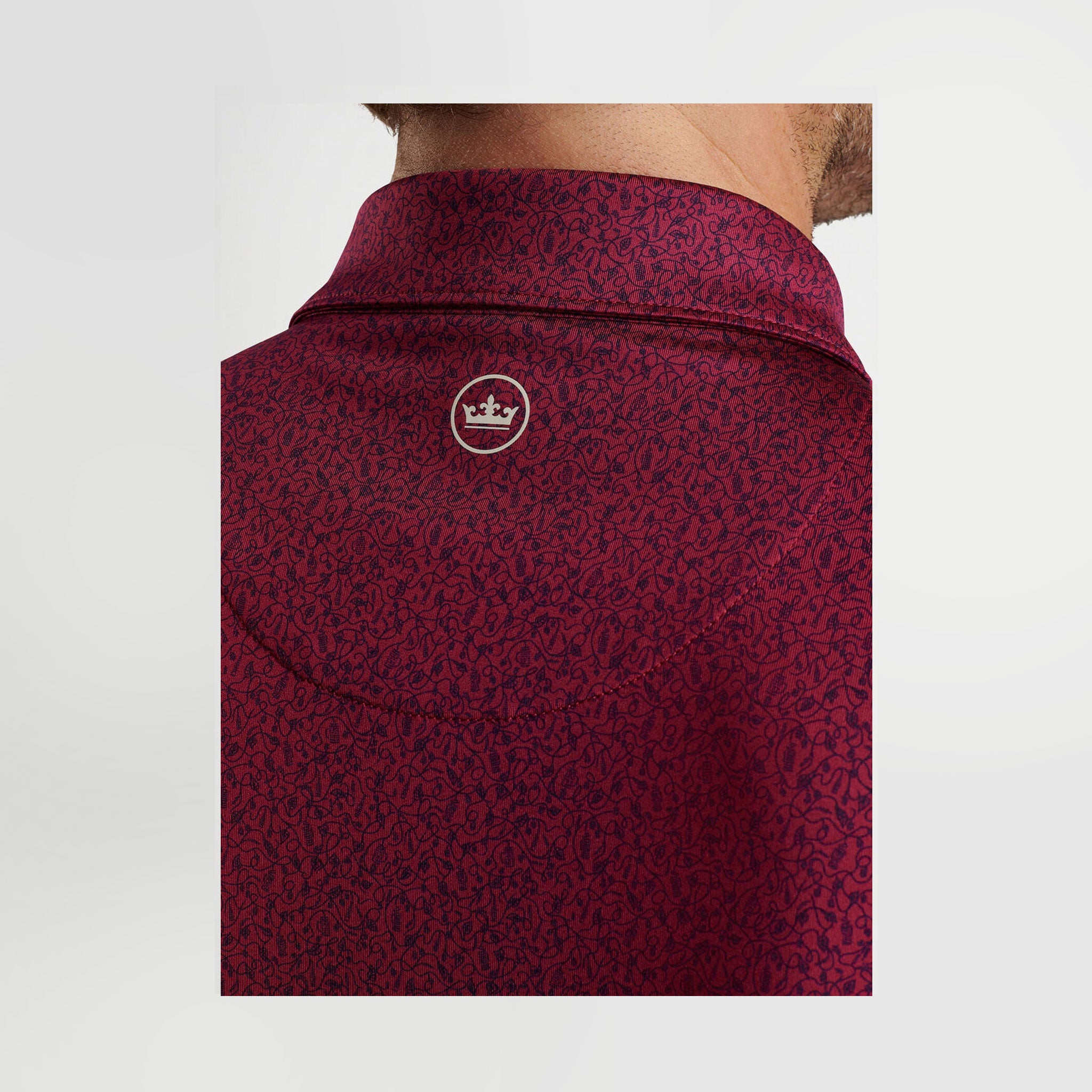 PM BEER GARDEN PERFORMANCE JERSEY POLO POMEGRANATE / L