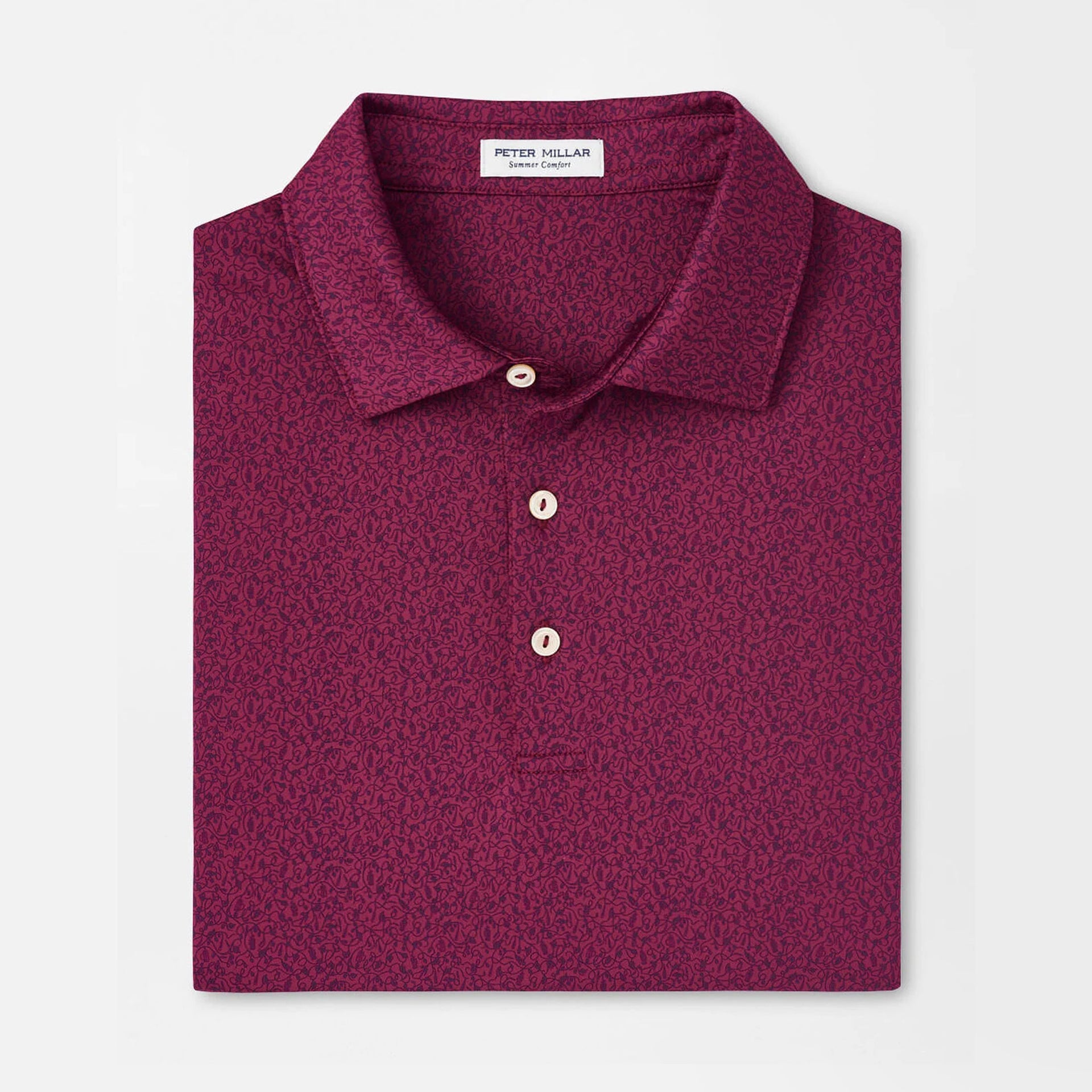 PM BEER GARDEN PERFORMANCE JERSEY POLO POMEGRANATE / L