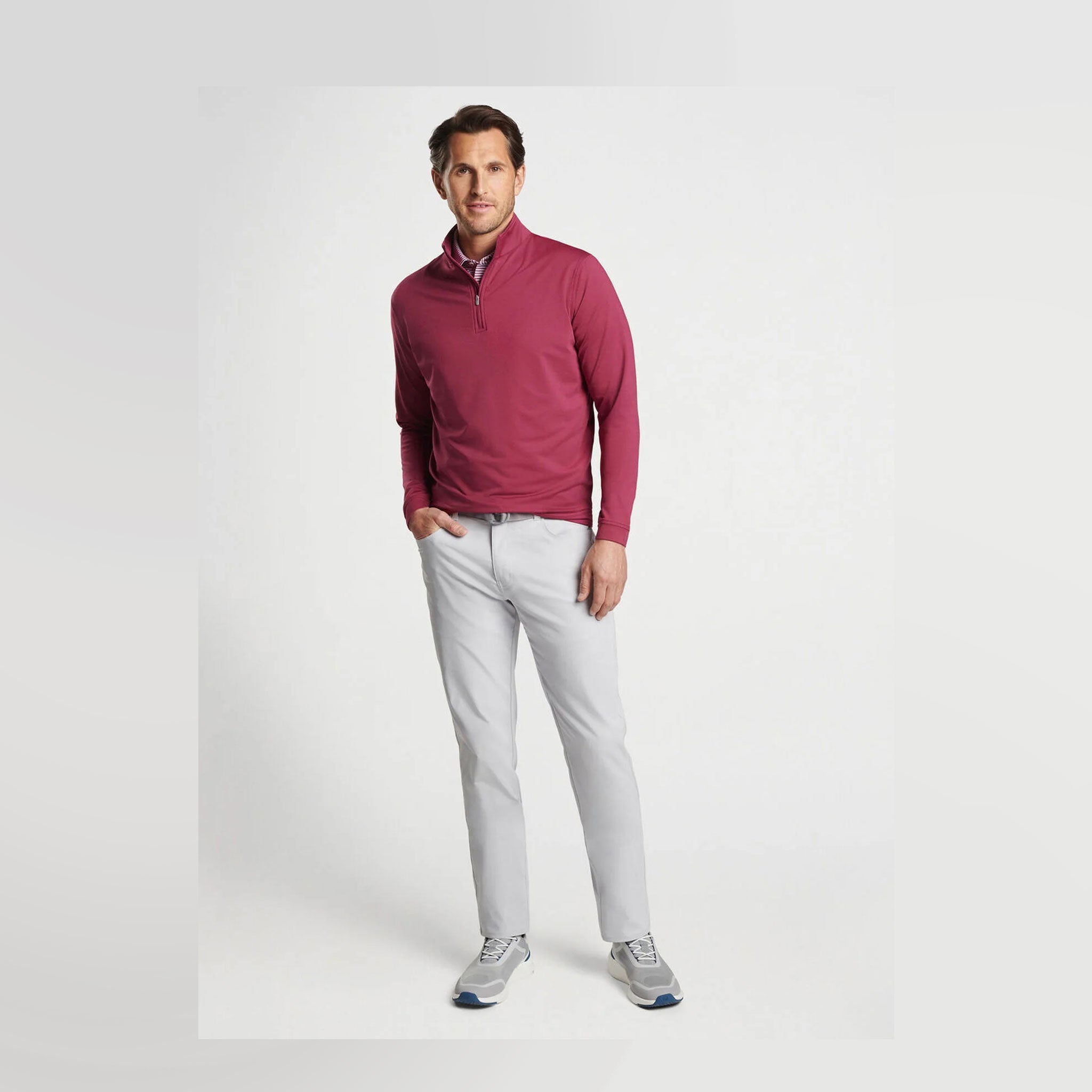 PM PERTH MELANGE PERFORMANCE POLO POMEGRANATE / L