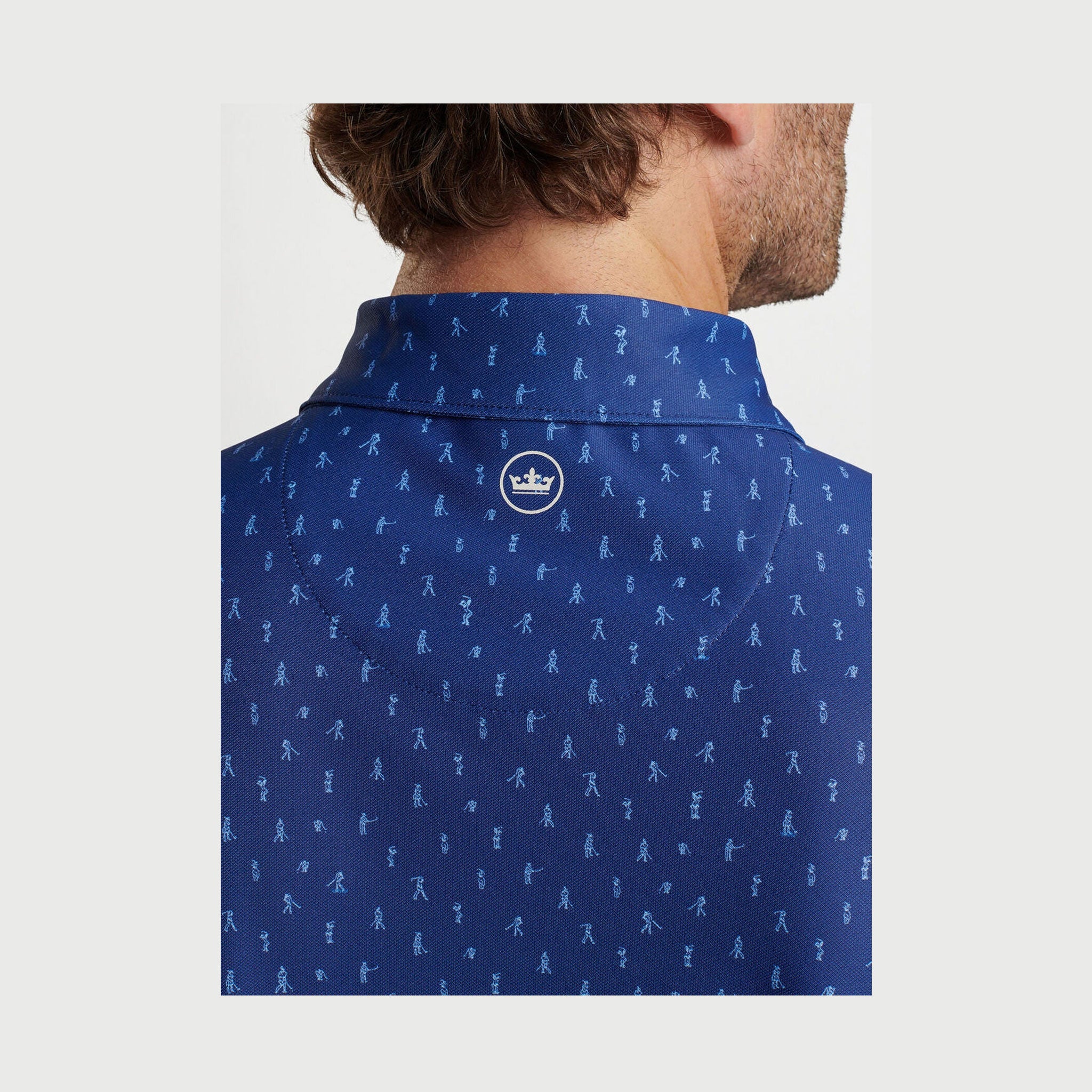 PM FAIRWAY PARTEE PERFORMANCE MESH POLO STONE NAVY / L