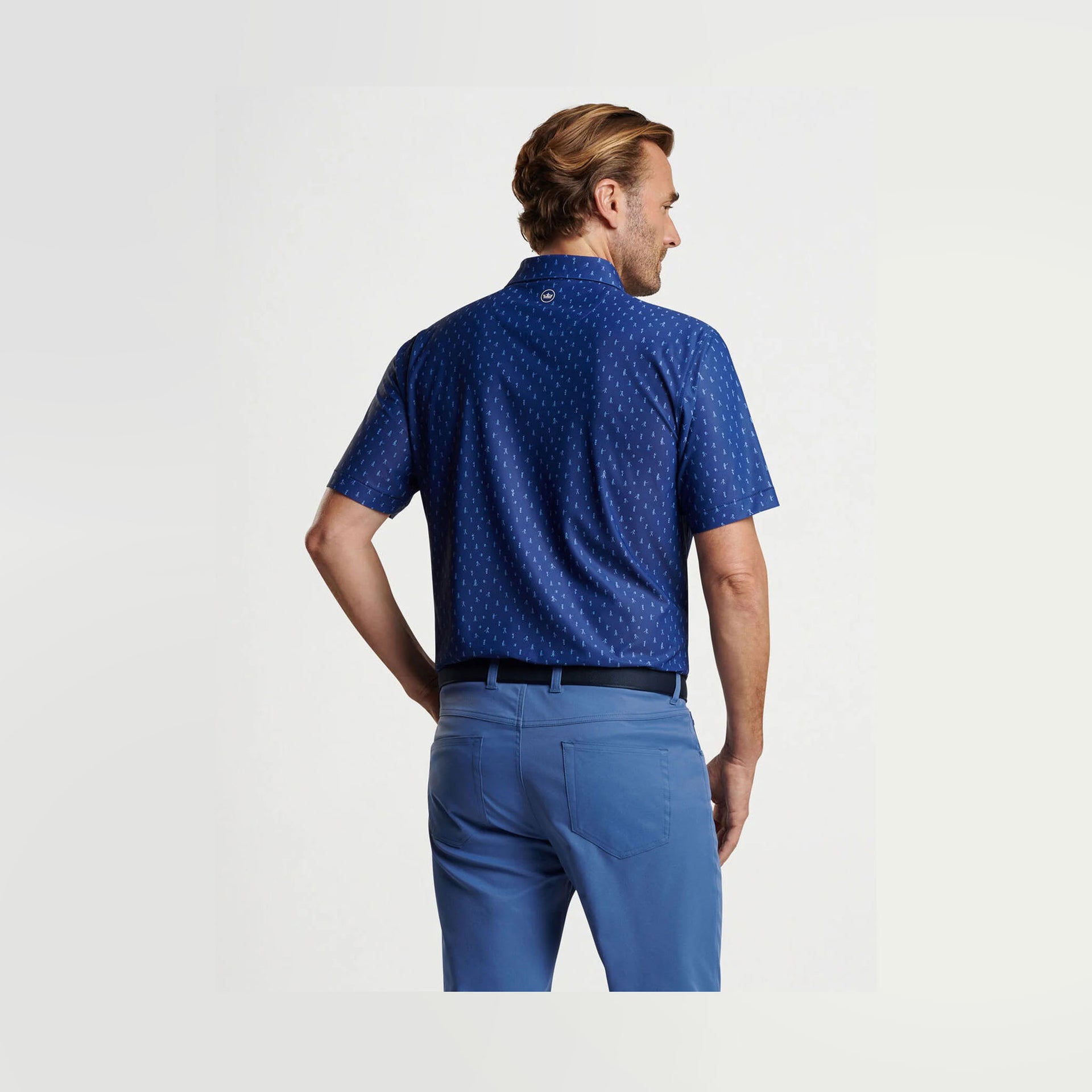 PM FAIRWAY PARTEE PERFORMANCE MESH POLO STONE NAVY / L