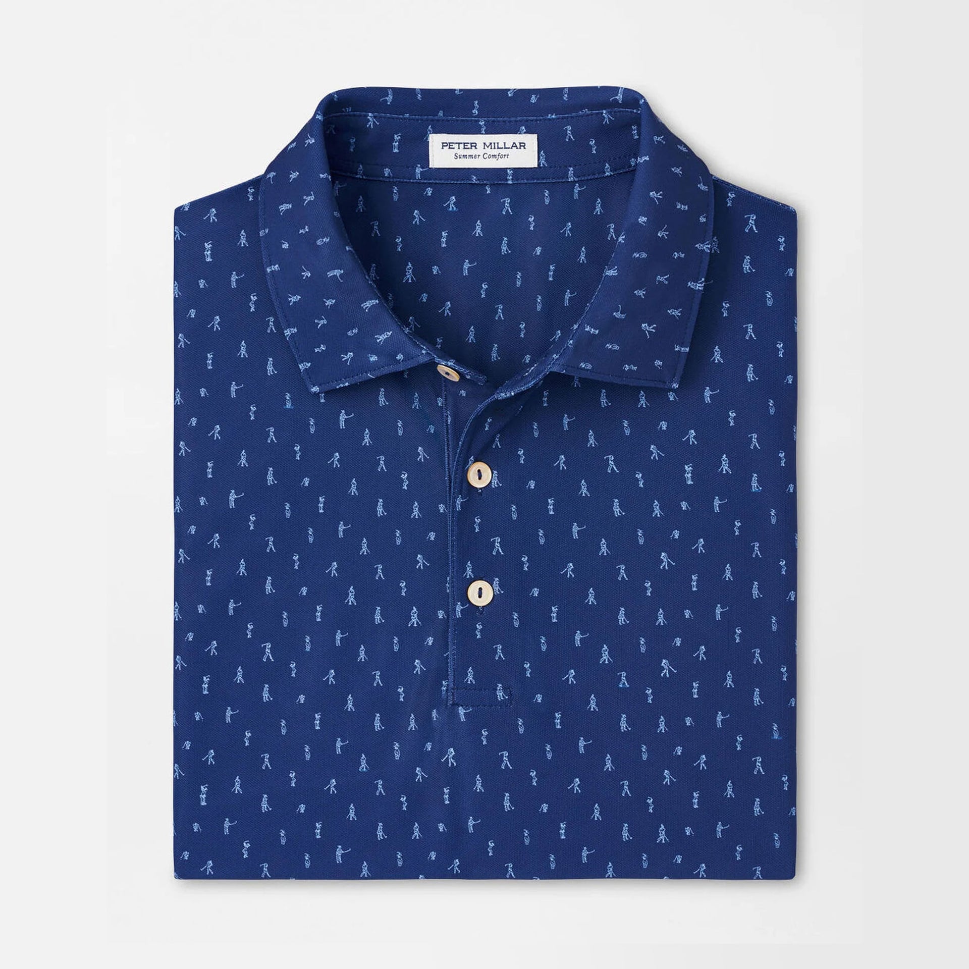 PM FAIRWAY PARTEE PERFORMANCE MESH POLO STONE NAVY / L