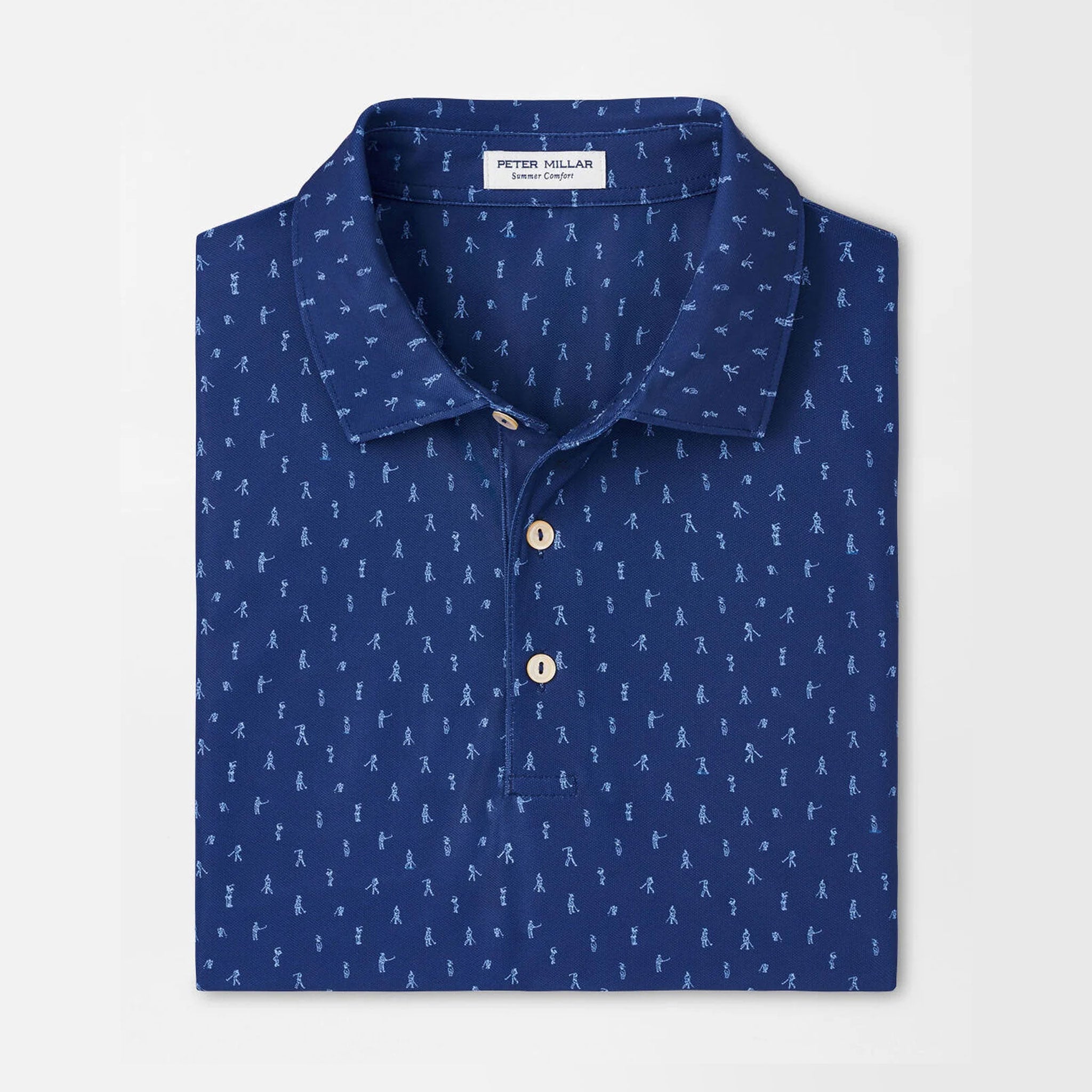 PM FAIRWAY PARTEE PERFORMANCE MESH POLO STONE NAVY / L
