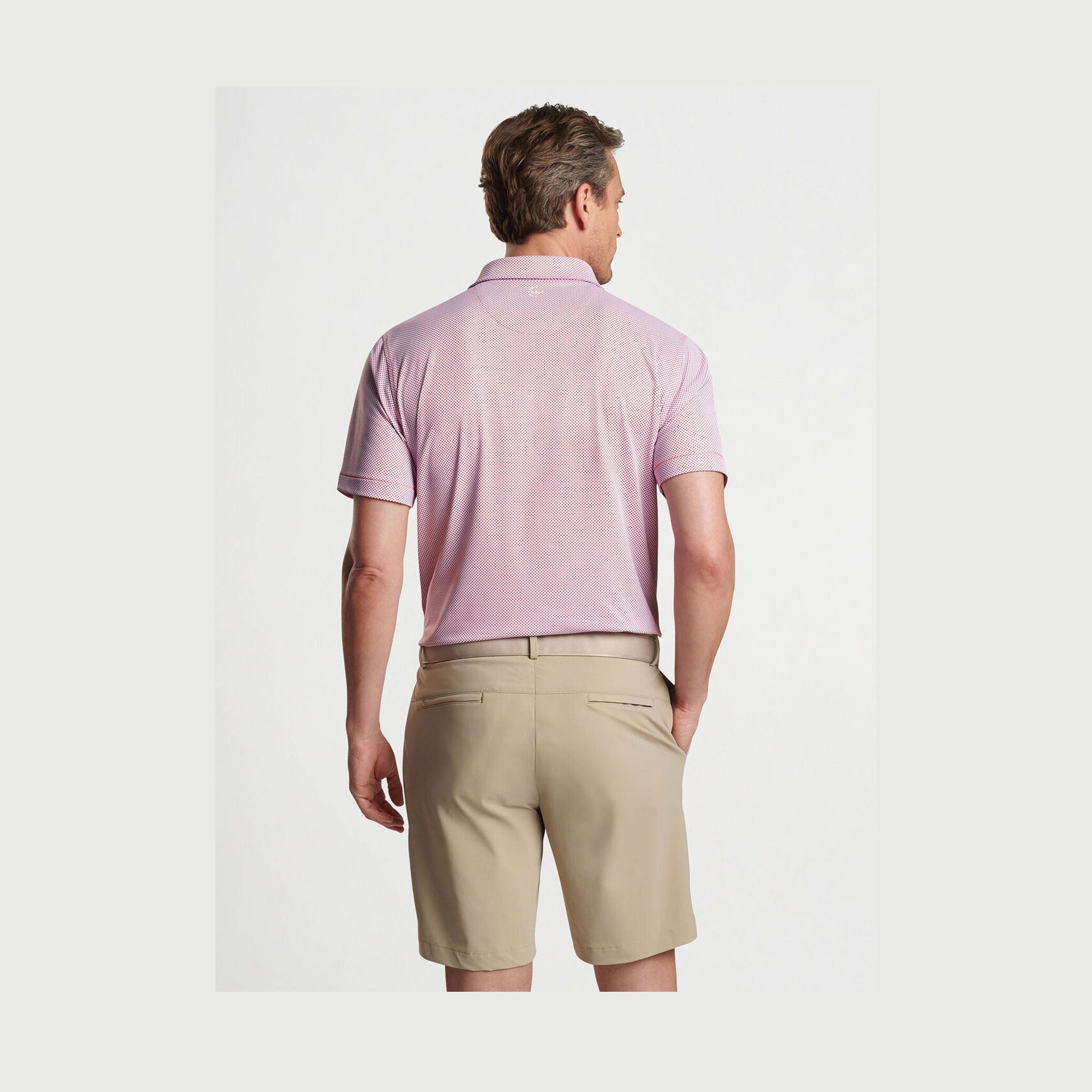 PM DELANCEY DOT PERFORMANCE JERSEY POLO SILVER LILY / M