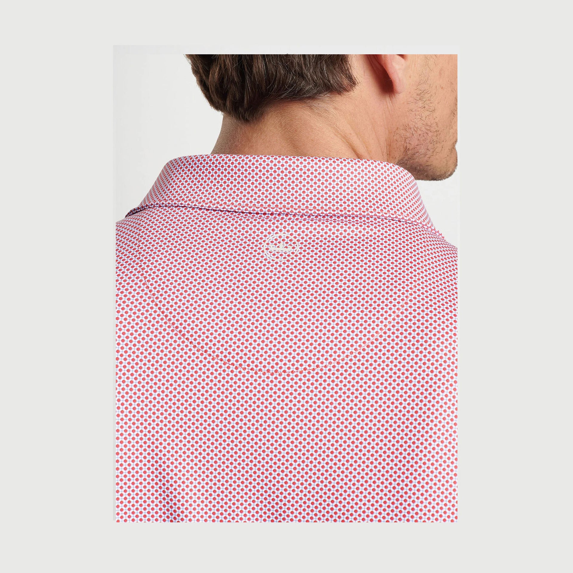 PM DELANCEY DOT PERFORMANCE JERSEY POLO SILVER LILY / M