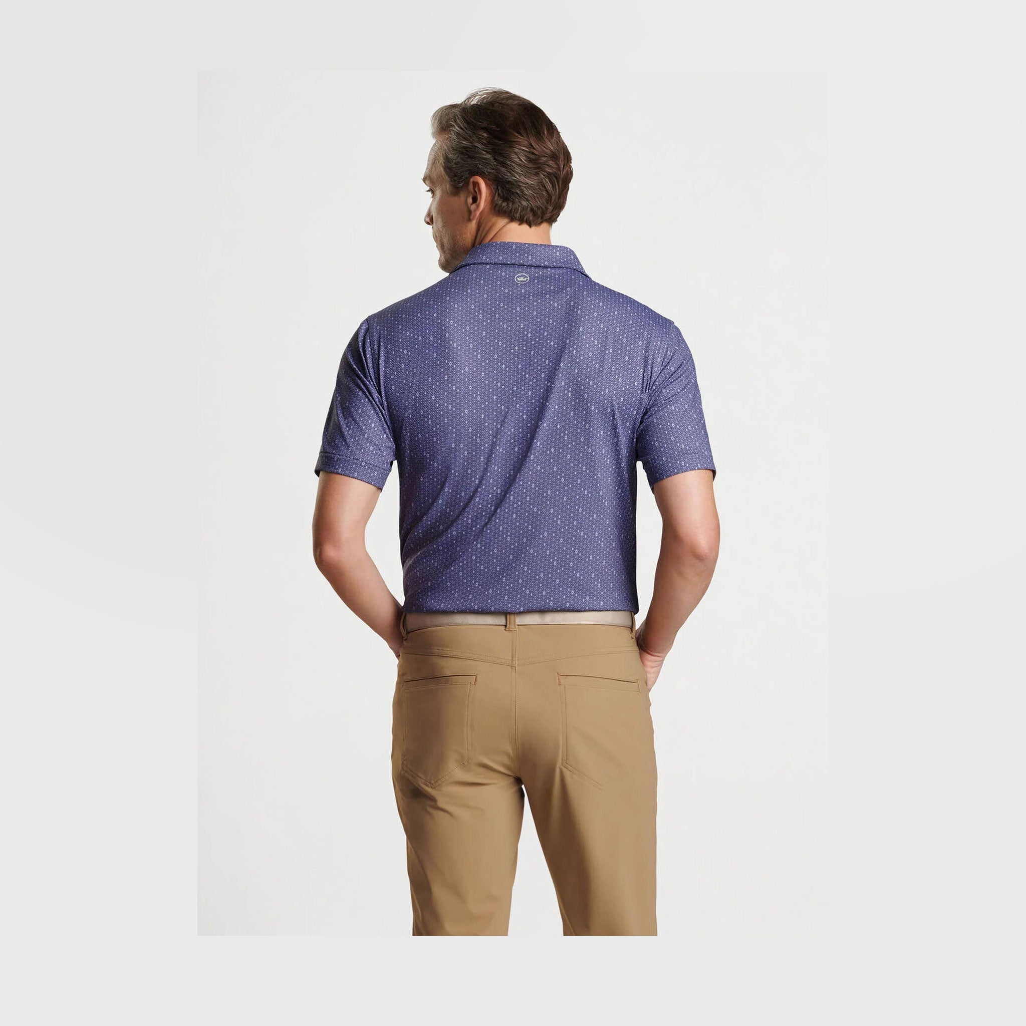 PM HARMON GEO PERFORMANCE JERSEY POLO COPPER BRONZE / L