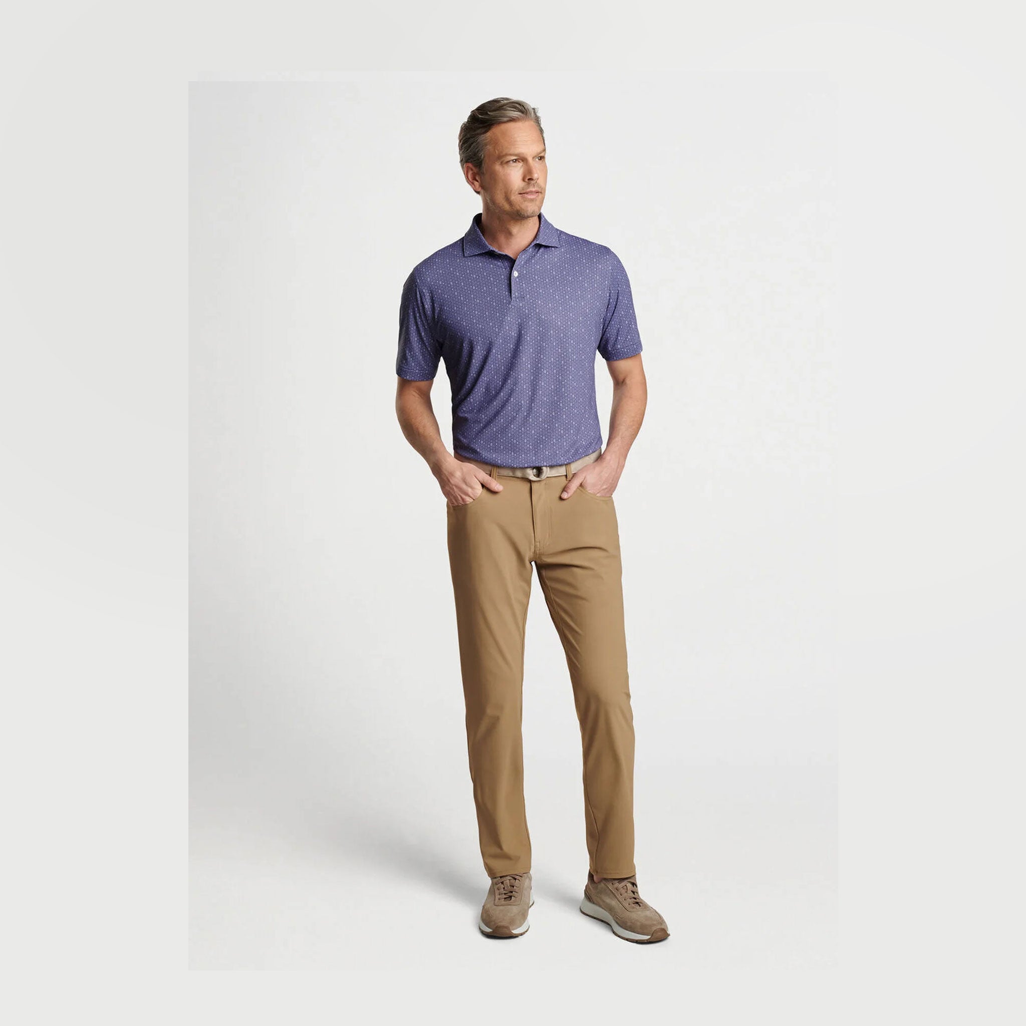 PM HARMON GEO PERFORMANCE JERSEY POLO COPPER BRONZE / L