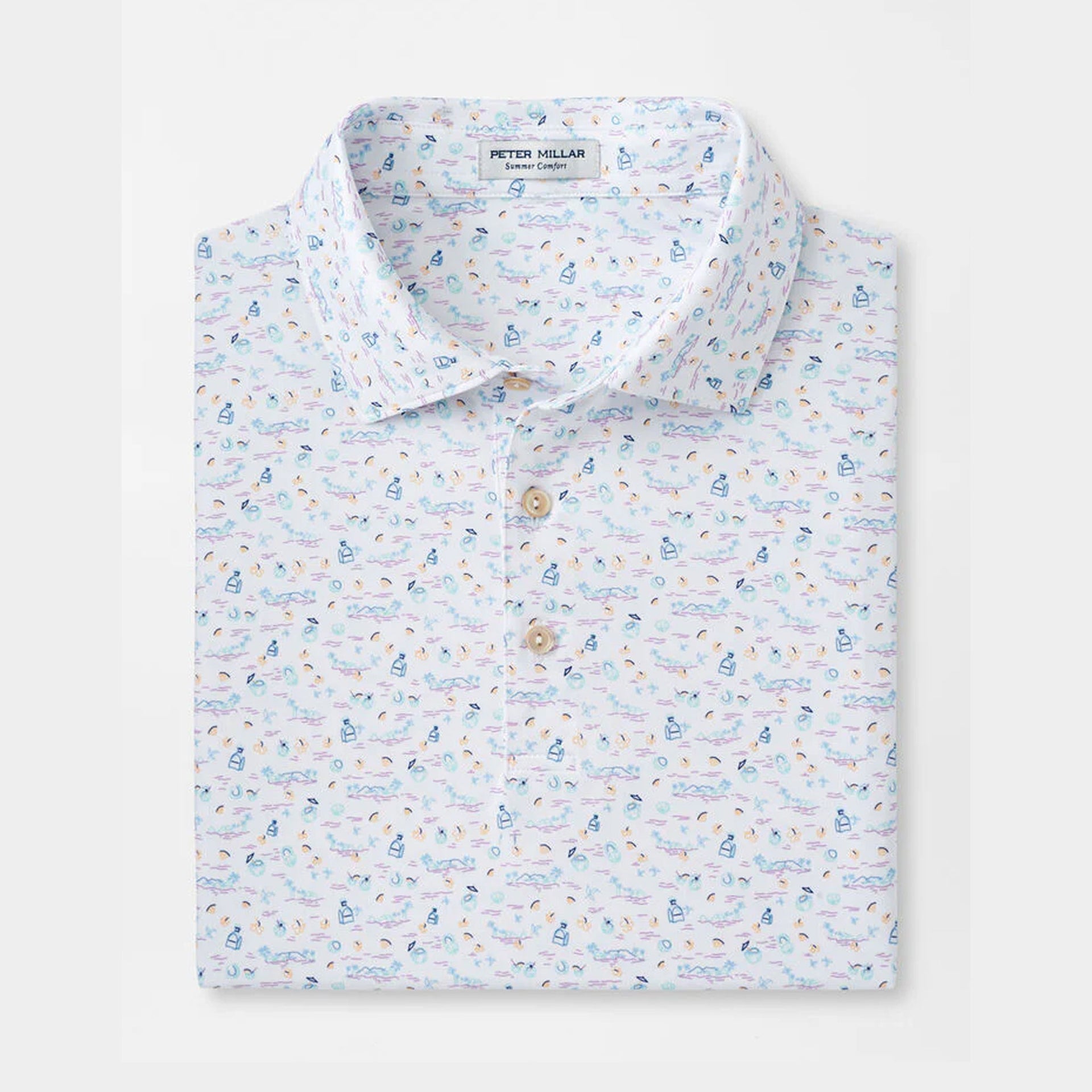 PM 5 O CLOCK IN FIJI PERF JERSEY POLO WHITE / 2XL