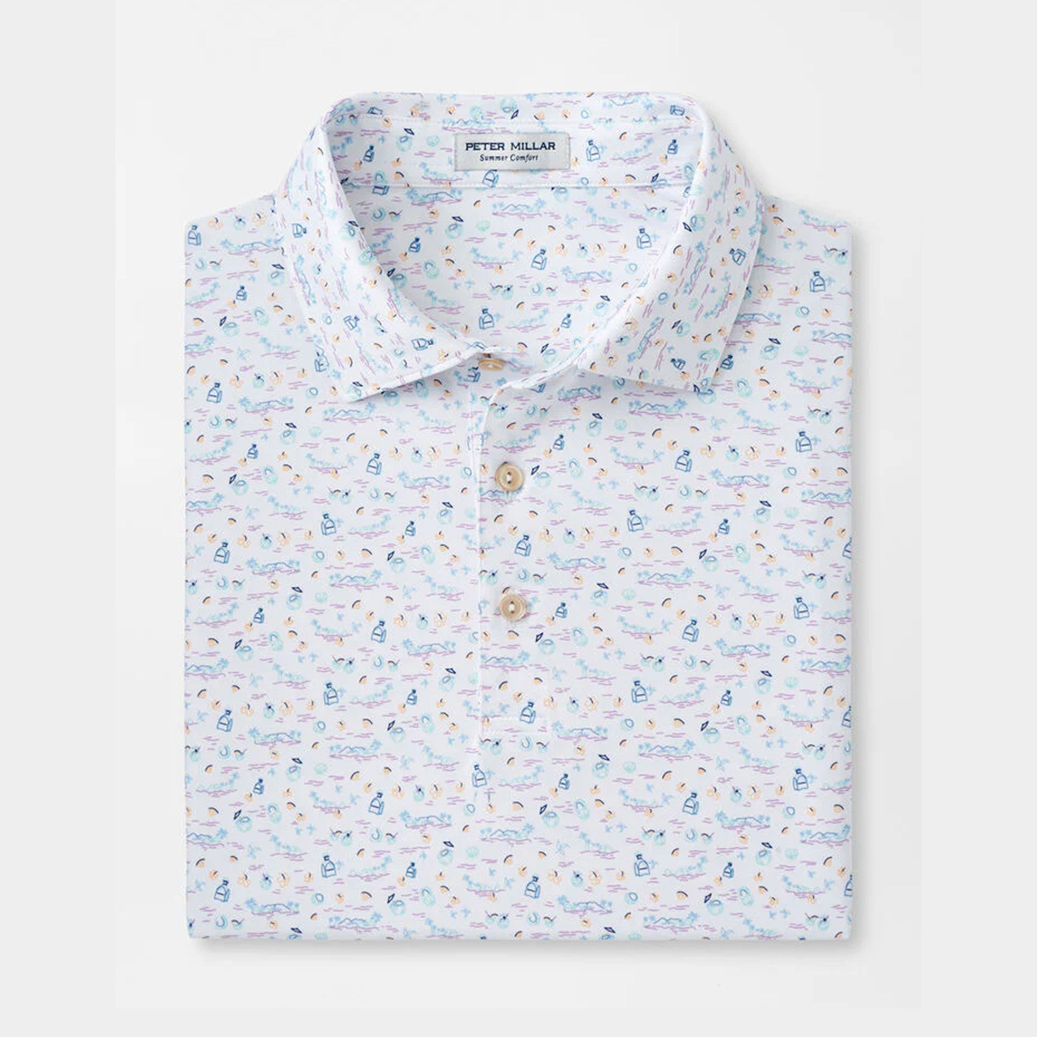 PM 5 O CLOCK IN FIJI PERF JERSEY POLO WHITE / 2XL