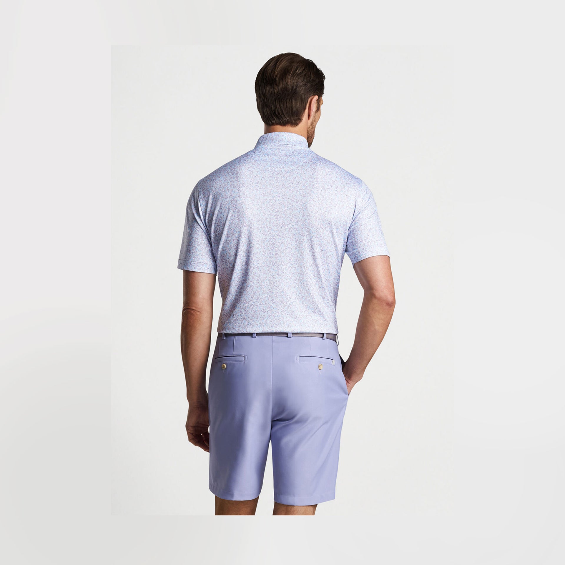 PM DAZED & TRANSFUSED PERF JRSY POLO WHITE-LAVENDER FOG / L