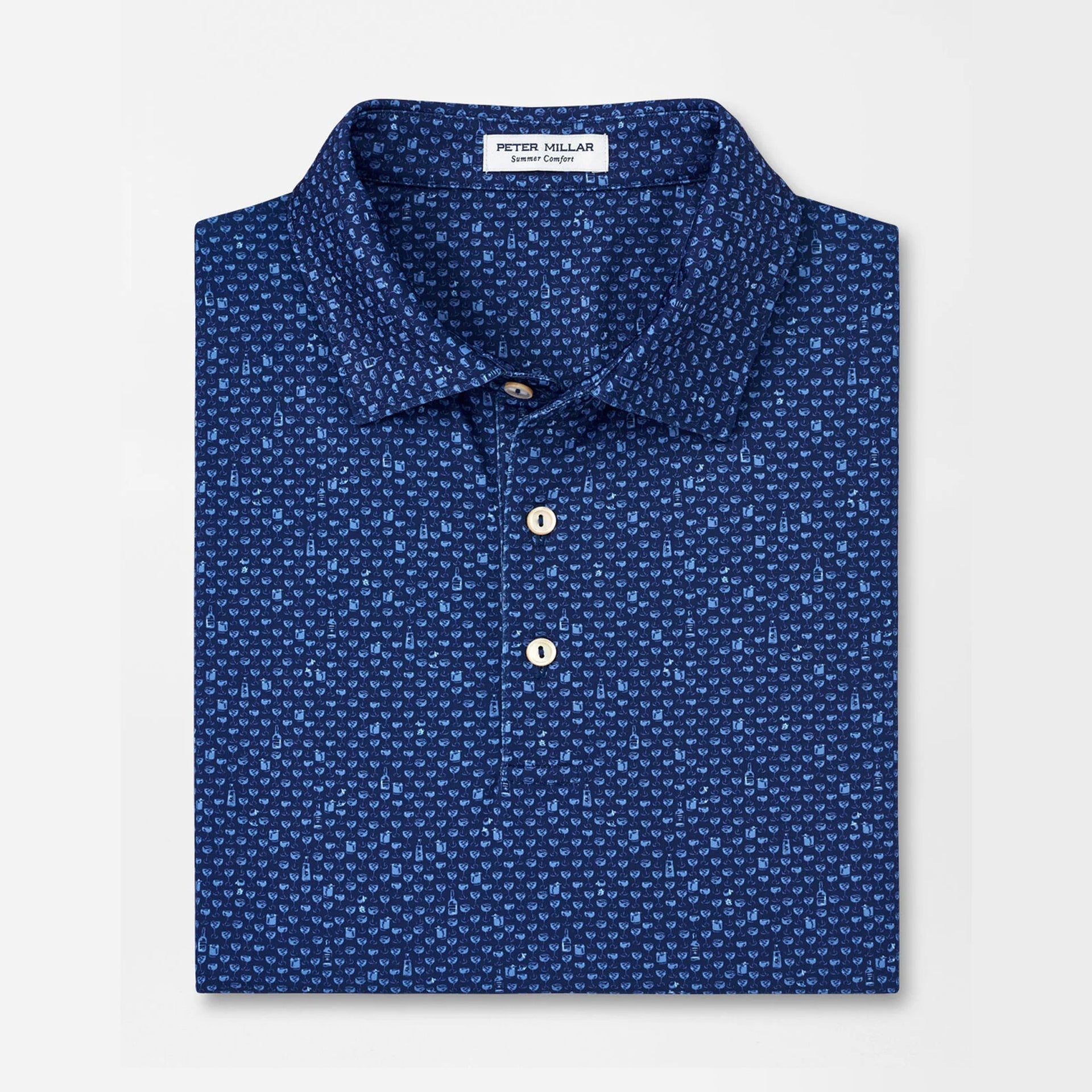 PM WHISKEY SOUR PERF JERSEY POLO STONE NAVY / 2XL