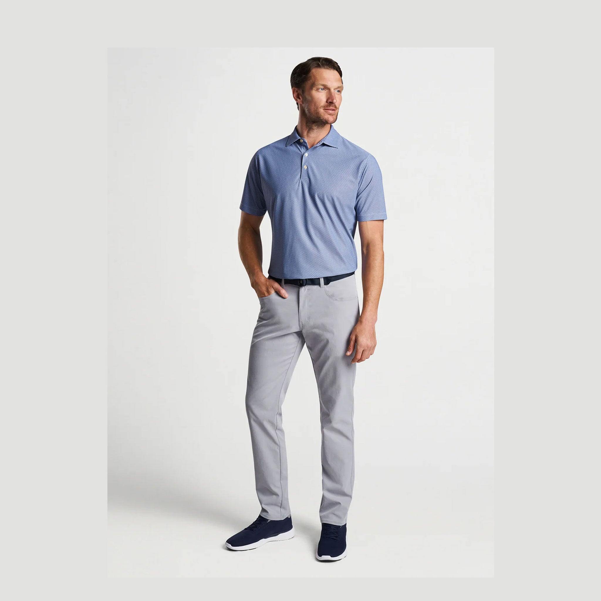 PM WAVERLY PERFORMANCE MESH POLO NAVY / L