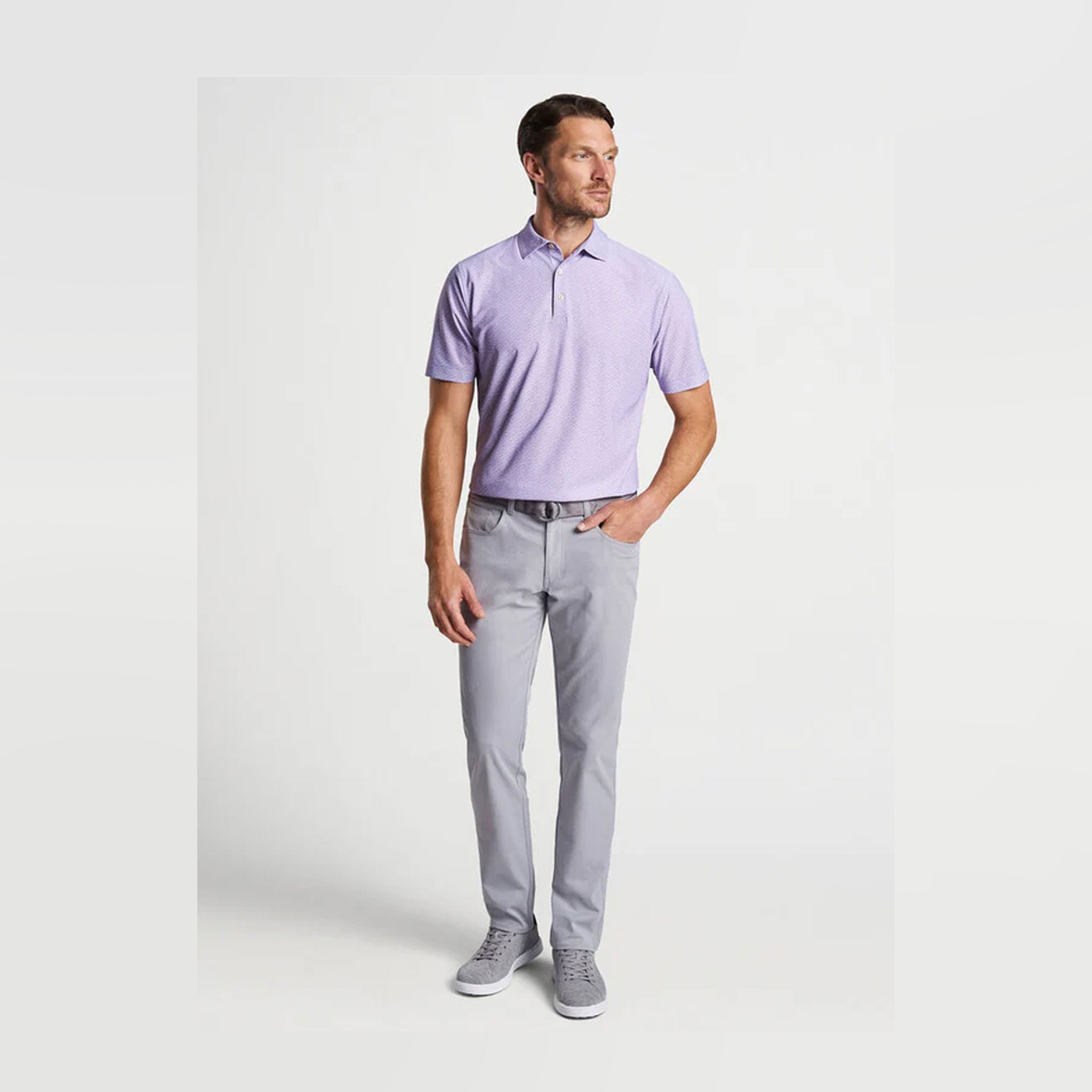 PM TEE IT HIGH PERFORMANCE MESH POLO LAVENDER FOG / L