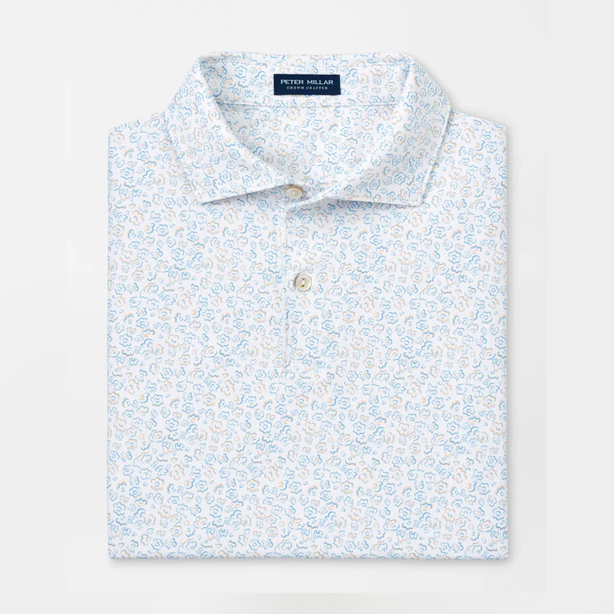 PM FIELDS OF CARLSBAD PERFORMANCE JERSEY POLO WHITE / L