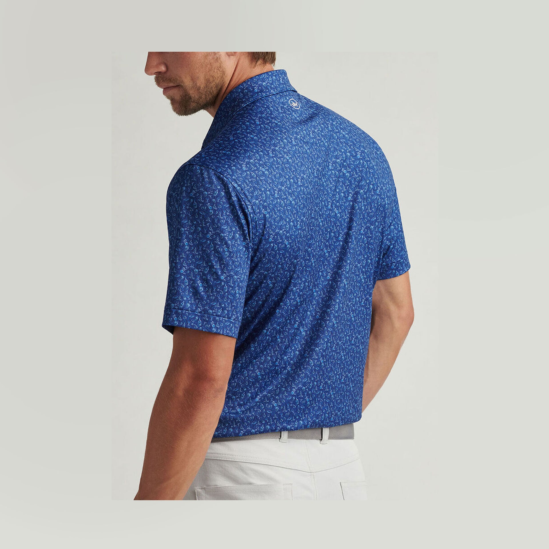 PM MENS WINE COUNTRY PERFORMANCE JERSEY POLO STONE NAVY / L