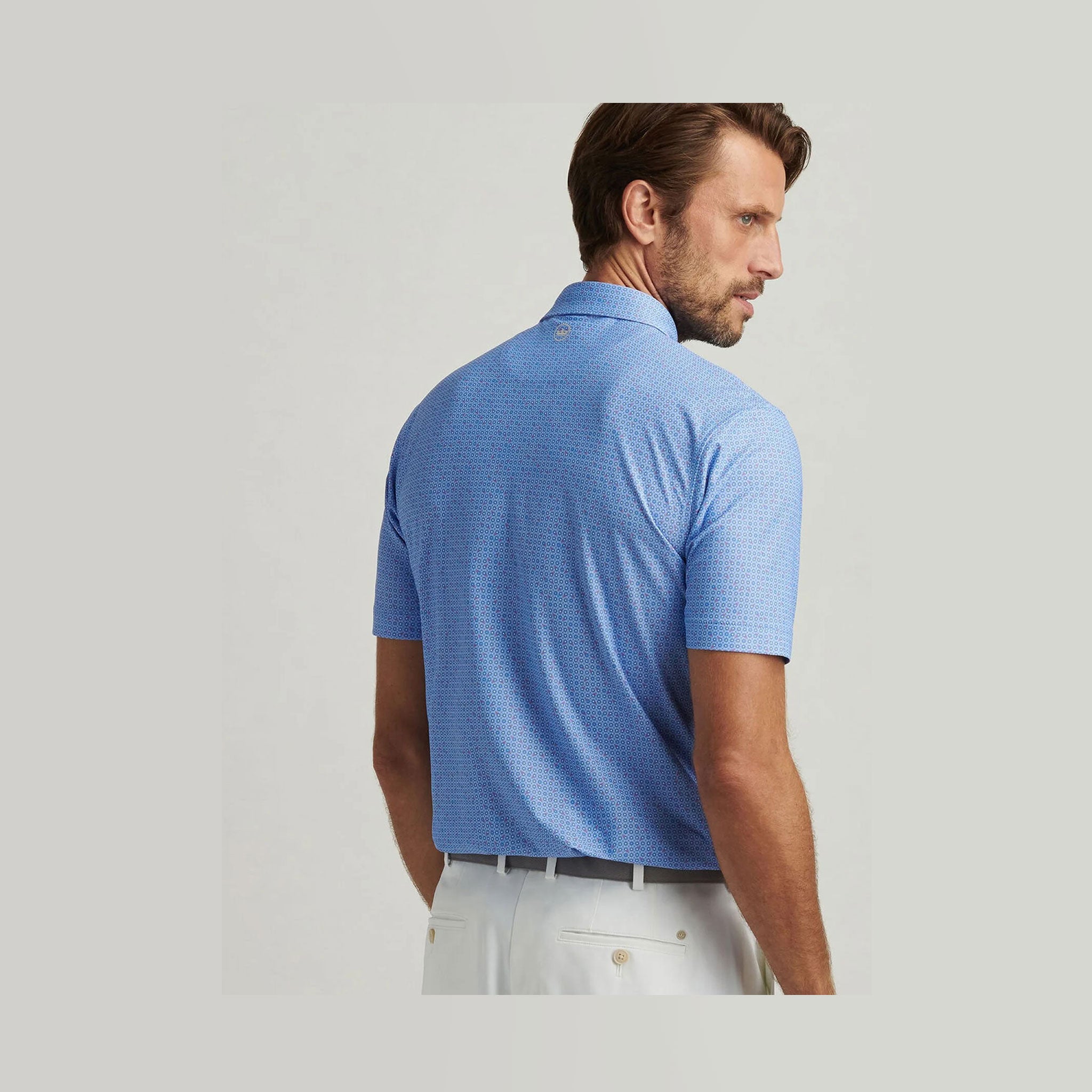 PM MENS CASA NOVA PERFORMANCE MESH POLO BLUE SEA / L