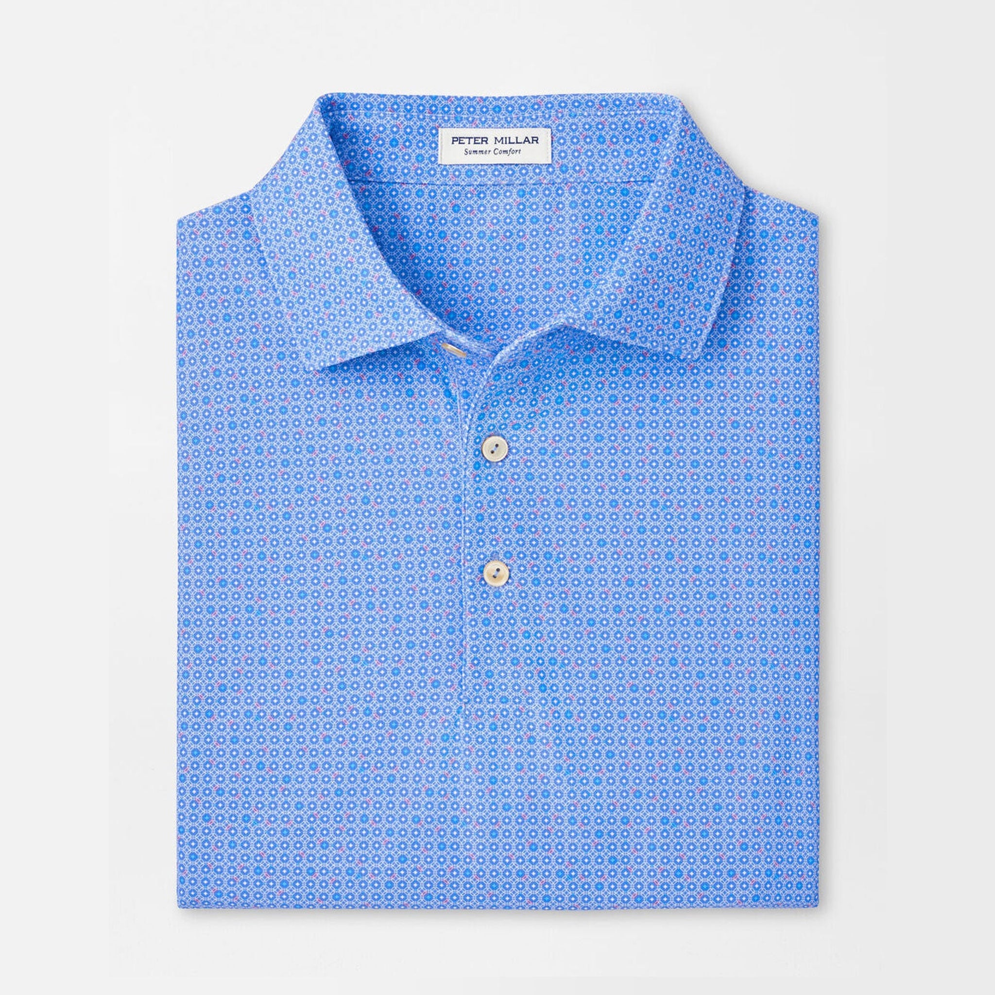 PM MENS CASA NOVA PERFORMANCE MESH POLO BLUE SEA / L