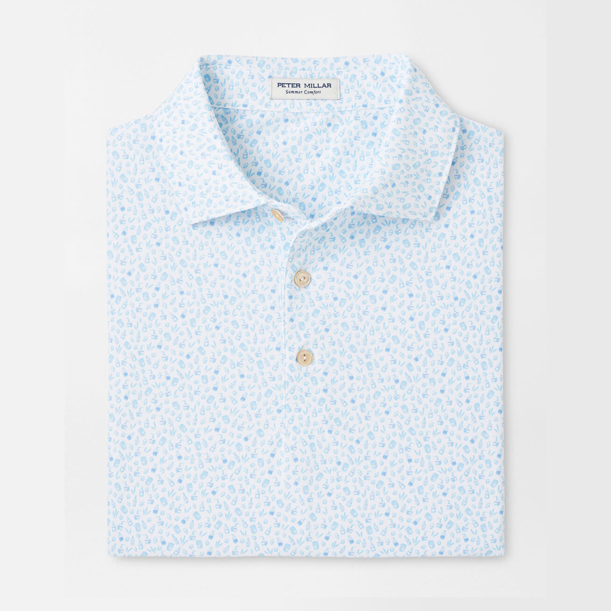 PM MENS WHISKEY PERFORMANCE MESH POLO WHITE / L