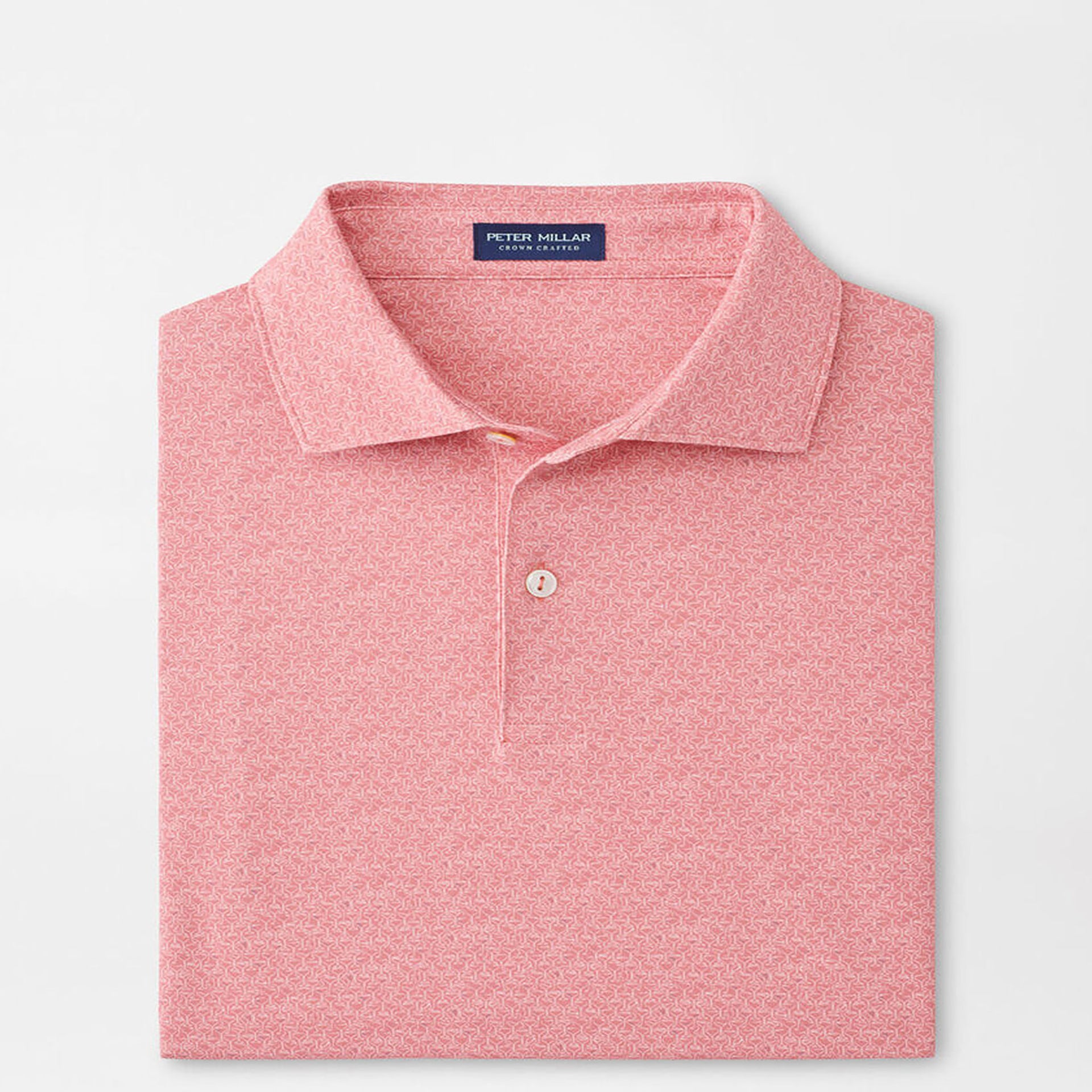 PM MENS ESPRESSO MARTINIS PERFORMANCE JERSEY POLO PINK CORAL / L