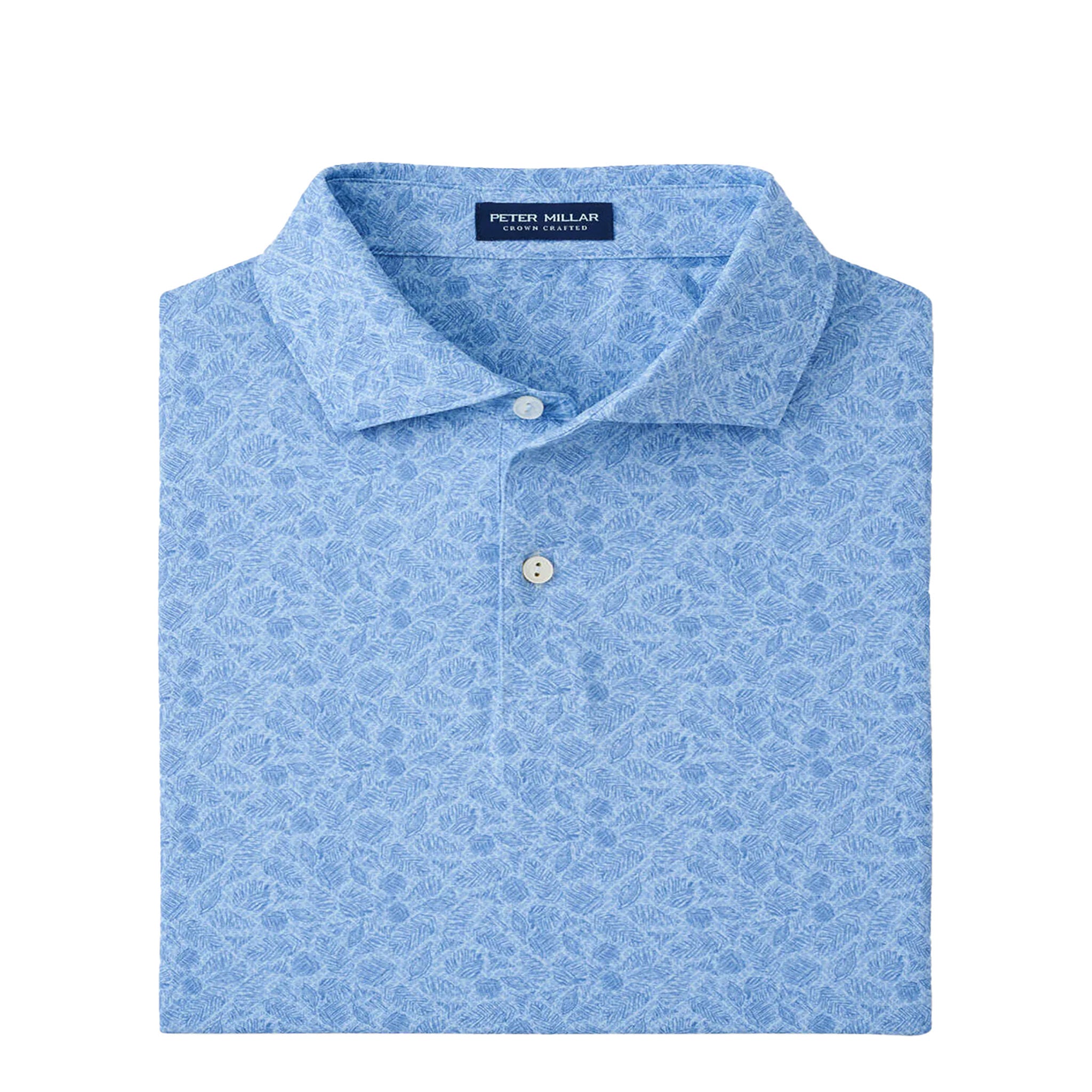 PM MENS BOTANICAL PERFORMANCE JERSEY POLO BLUE FROST / L